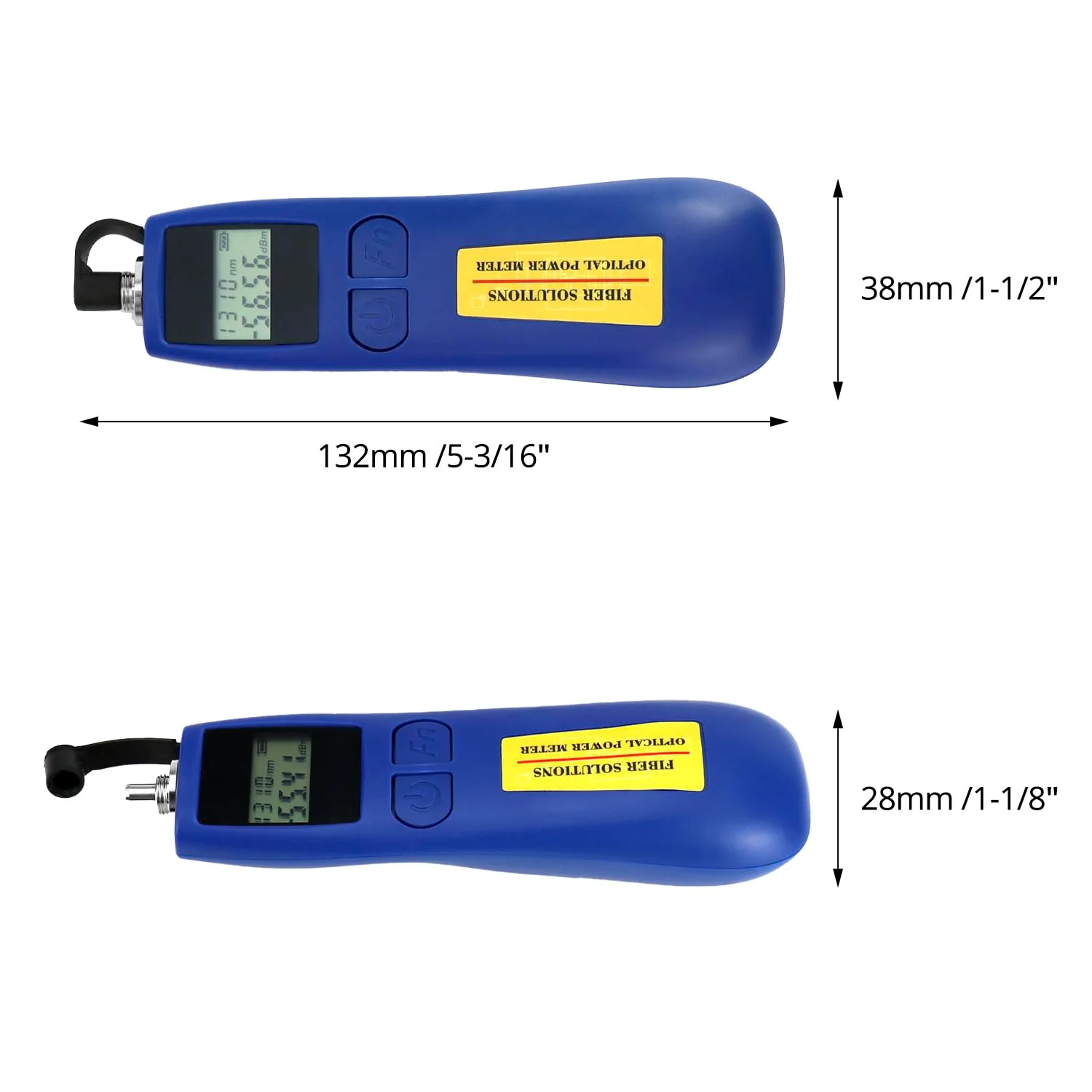 QWORK 2 Pack Optical Power Meter, -70~+10 dBm, with Universal 2.5mm Interface, Fiber Light Meter for Testing 6 Calibration wavelengths,Blue - Image 5