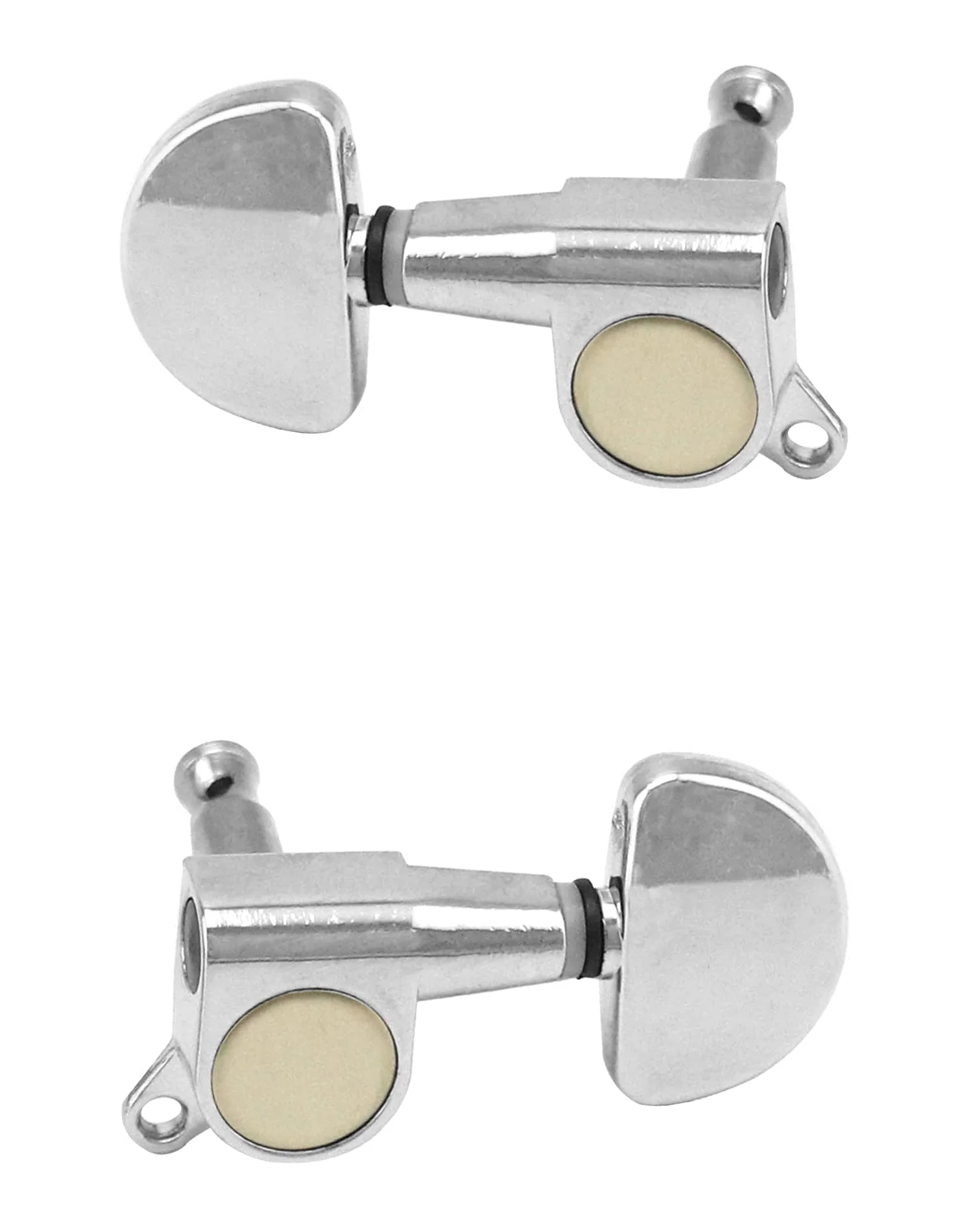 QWORK 3L3R Guitar Tuning Pegs, 12 PCS Knob Tuning Key, Guitar Machine Heads, for Electric or Acoustic Guitars, Electroplated Silver - Image 2