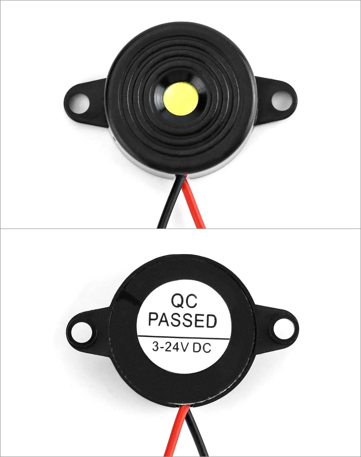 QWORK 8pcs Electronic Buzzer 3-24V Active Buzzer 87dB Buzzer Alarm Piezo Cable Length 100mm 3-24 V - Image 3