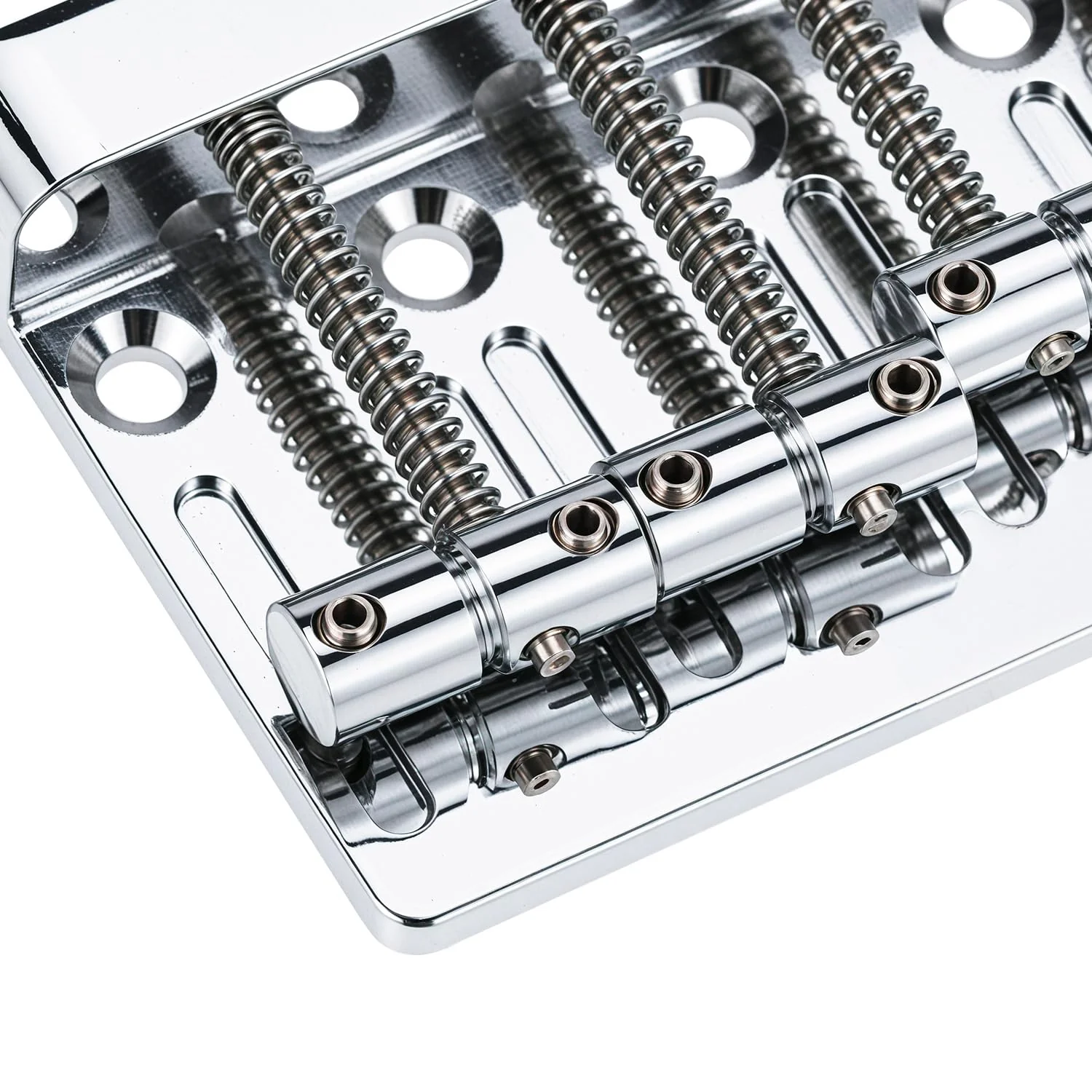 QWORK Bass Bridge Guitar Bridge for 4-String Bass - Compatible with Fender Precision & Jazz Basses, 19mm String Spacing, Adjustable Height & Intonation - Image 2