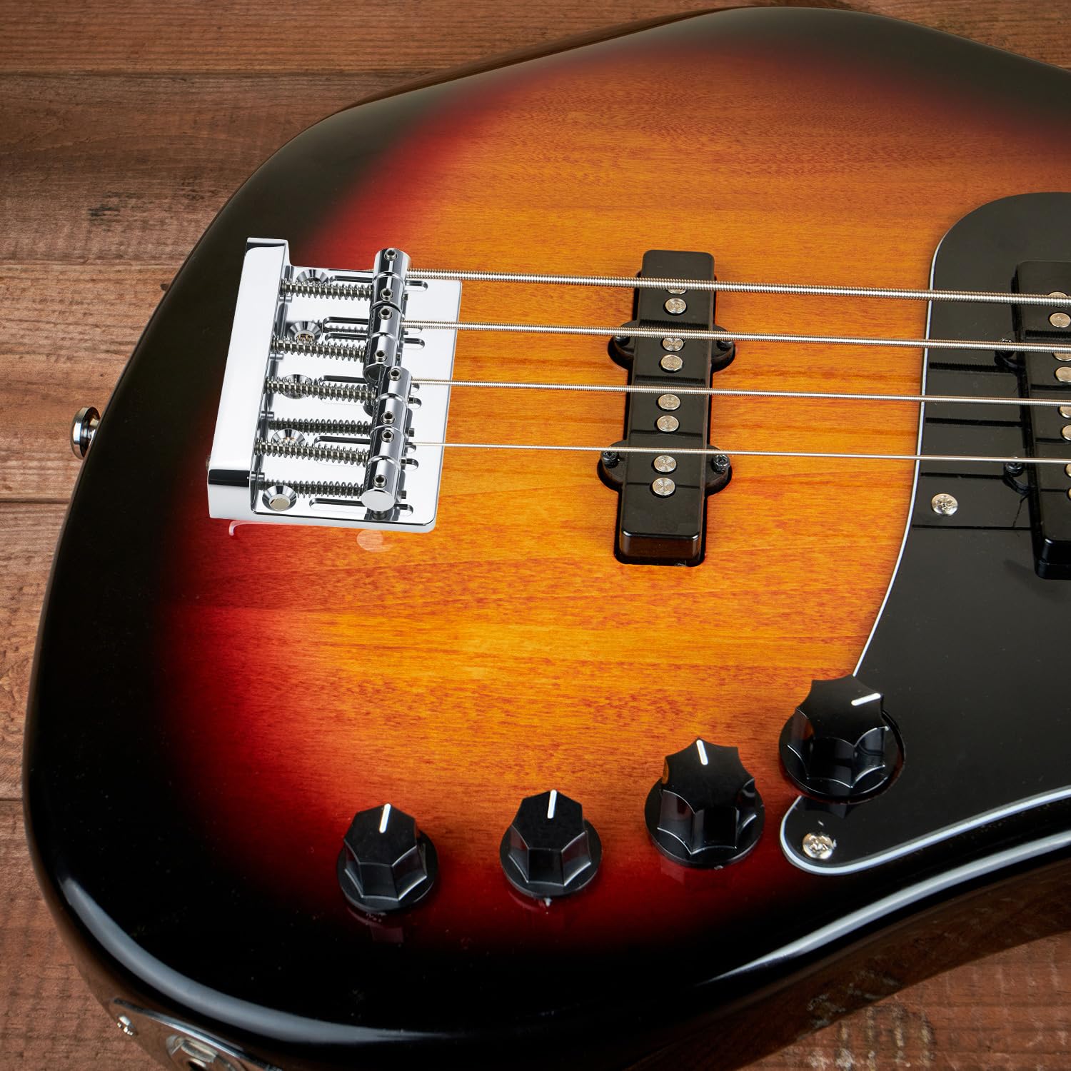 QWORK Bass Bridge Guitar Bridge for 4-String Bass - Compatible with Fender Precision & Jazz Basses, 19mm String Spacing, Adjustable Height & Intonation - Image 7