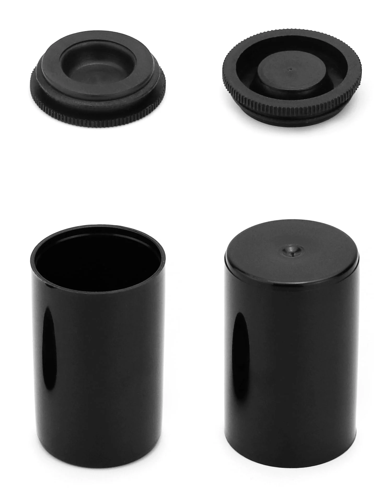 QWORK Film Canisters with Lids, 50 Pcs Plastic Camera Reel Containers 8 OZ, for Scientific Activity Small Accessories, Black - Image 3