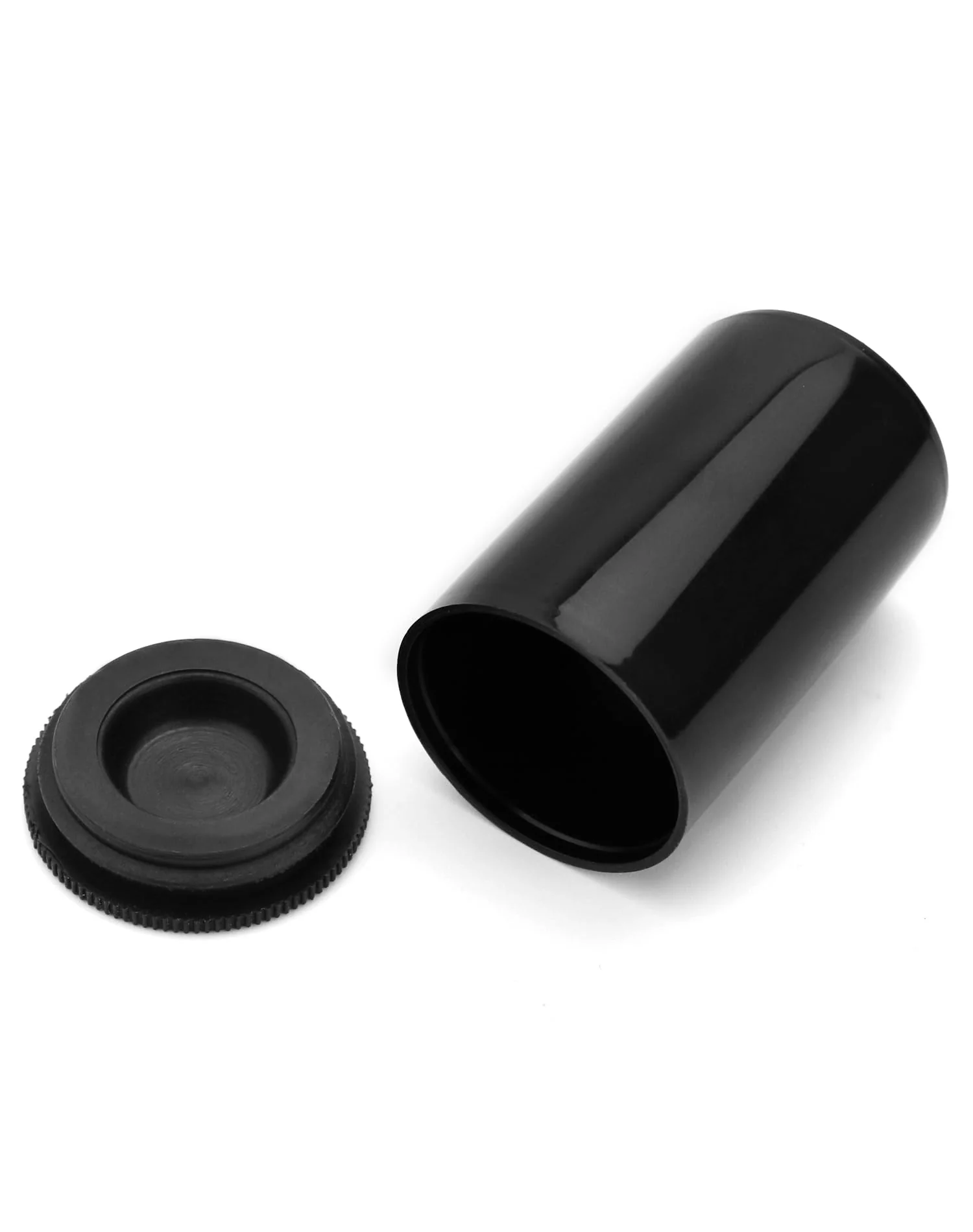 QWORK Film Canisters with Lids, 50 Pcs Plastic Camera Reel Containers 8 OZ, for Scientific Activity Small Accessories, Black - Image 4
