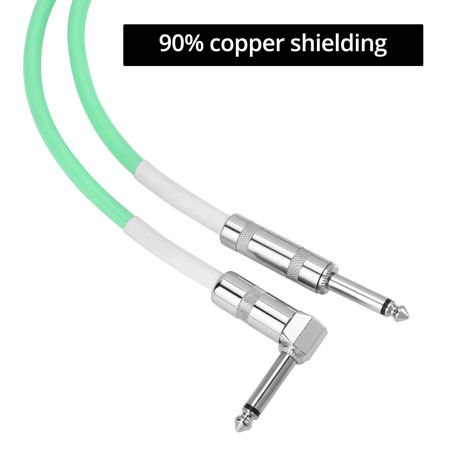 QWORK Guitar Cable, 30ft Coiled Instrument Cable for Guitar/Bass, Green - Image 4