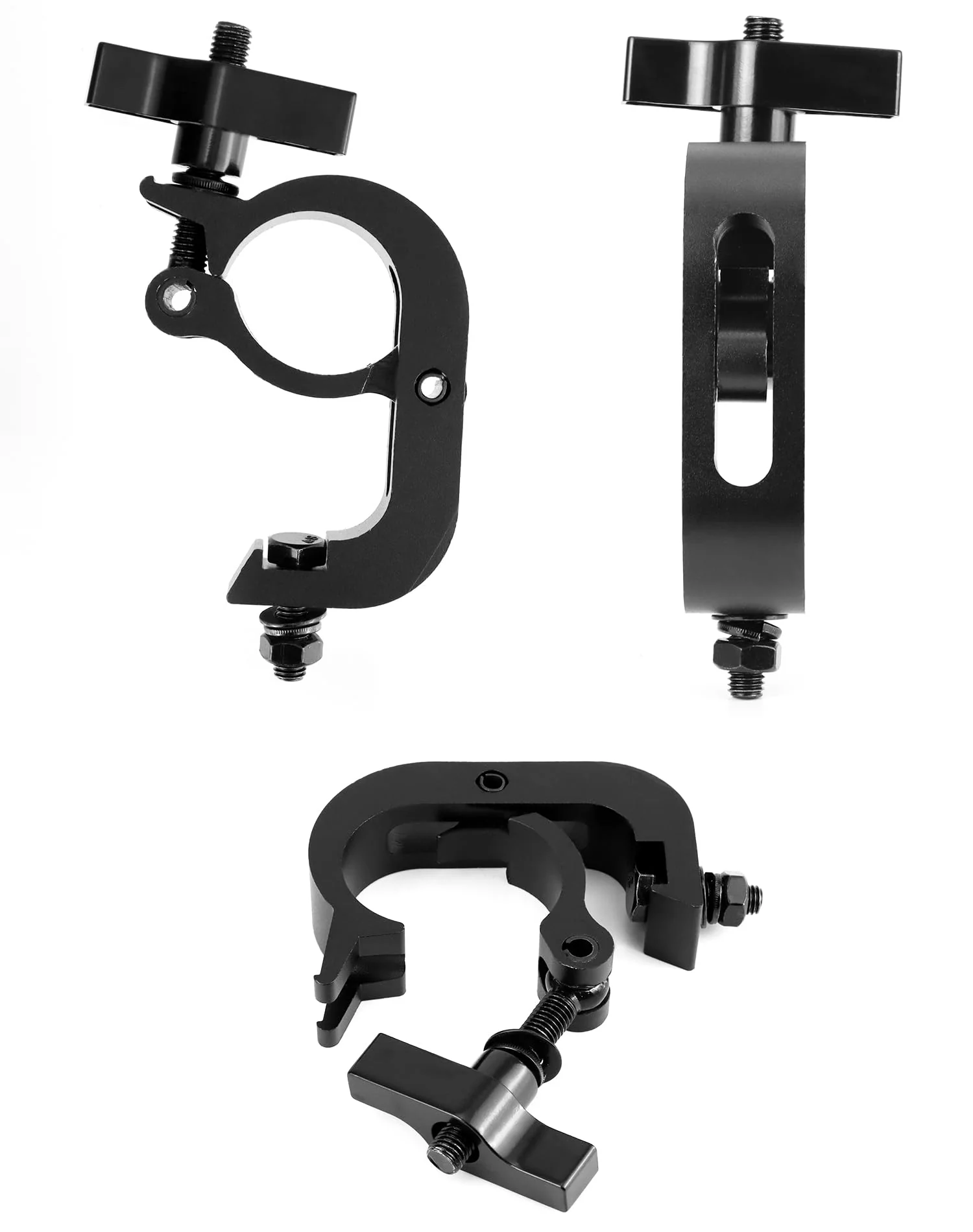 QWORK Heavy Duty Truss Clamp Stage Light Trigger Clamp, 10 Pack 330 lb. Aluminum Fixture, DJ Light Clips Fits 1.89-2.0 in. Trusses, for Par Light Moving Head Beam Stage Light, Black - Image 3