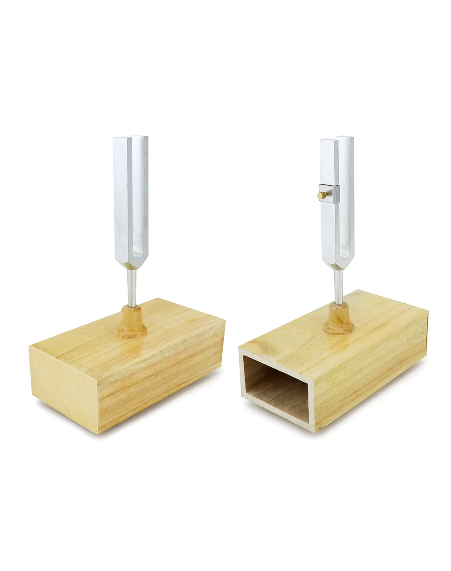 QWORK Tuning Fork 440HZ Virbration, Steel Singing Tone Tuning Set with Silicone Hammer and Wooden Voice Box for Sound Therapy, Yoga, Meditation and Relaxation, Healing Chakra, 2 Pack - Image 3