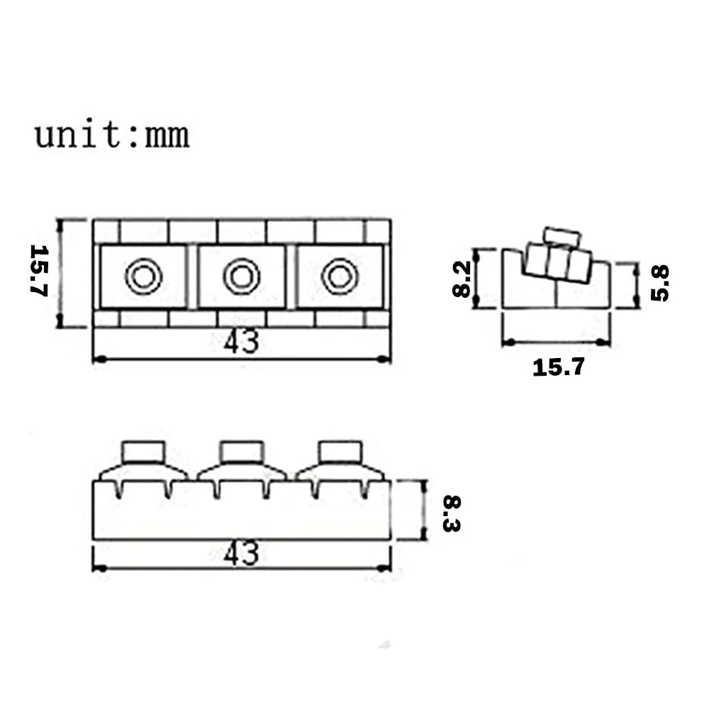 R3 Electric Guitar String Locking Nut for Floyd Rose Tremolo Bridge 43mm (Chrome with black nut) Chrome with black nut - Image 3