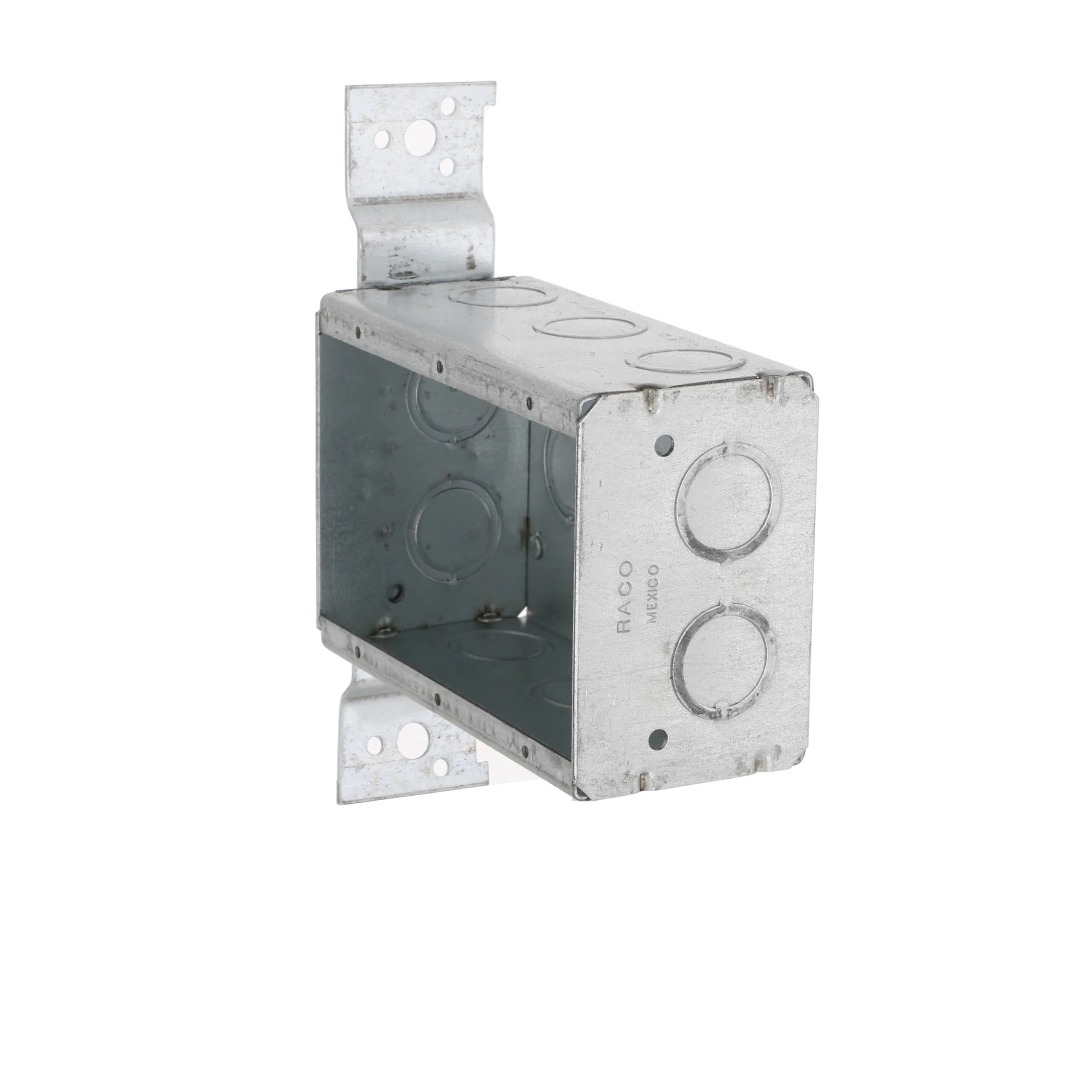 RACO 686 2-1/2-Inch Deep 3-Gang Switch Box, Welded with 1/2-Inch Setback Side Bracket and (10) Concentric (Knockouts - Image 3