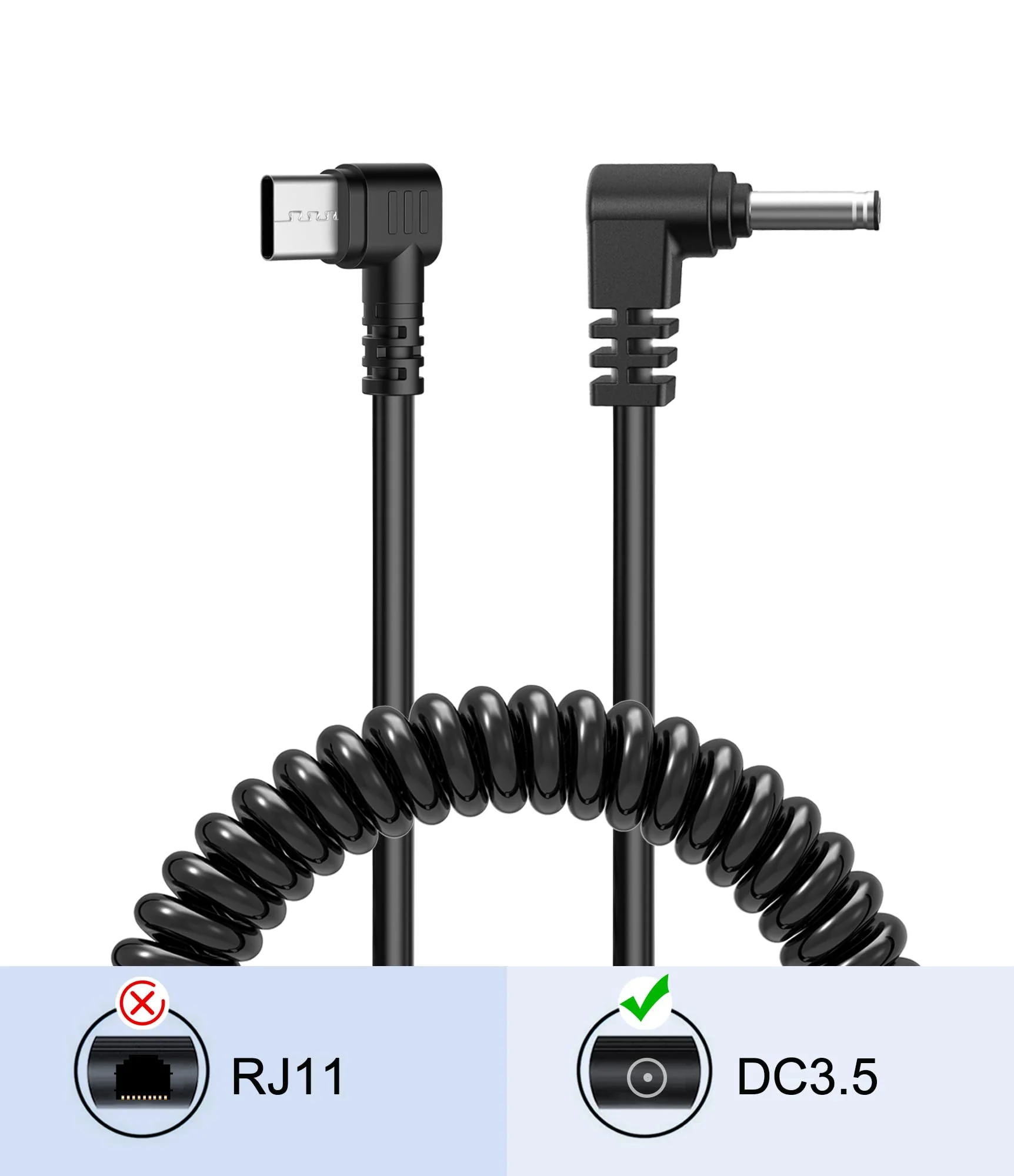 Radar Detector Cable,USB C to DC3.5 Plug Cable,Replacement Power Cable for Radar Detectors,for Cobra Whistler Escort Valentine One Uniden Beltronics Radar Detectors (DC3.5-6.56FT) DC3.5-6.56FT - Image 5
