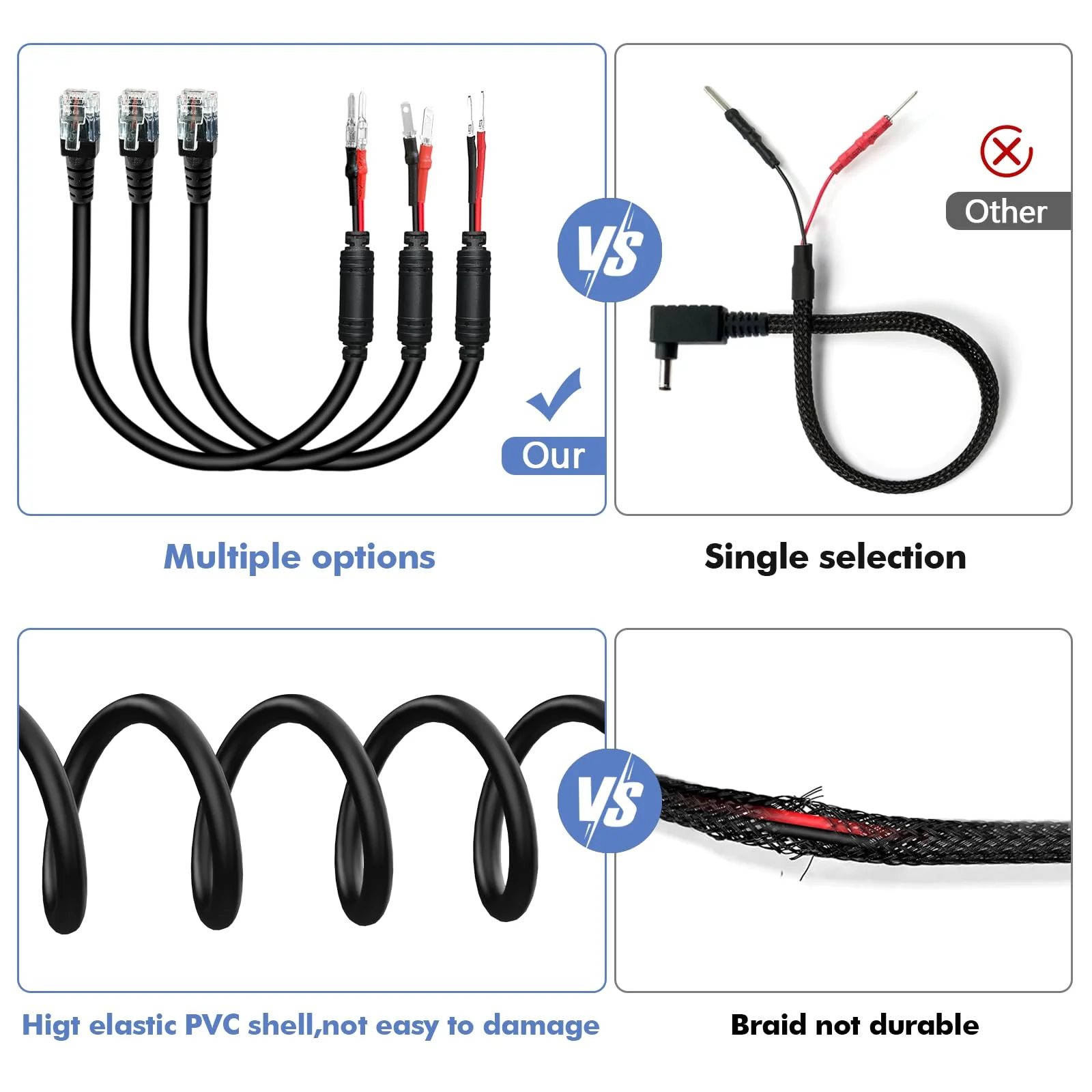 Radar Detector Hardwire Power Cord, Rearview Mirror Plug Cable, with Inline Fuse Holder,Suitable for Escort Beltronics Valentine One Cobra Whistler Radar Detector,3-Piece Set,9.8'' (DC3.5) RJ11-9.8in - Image 5