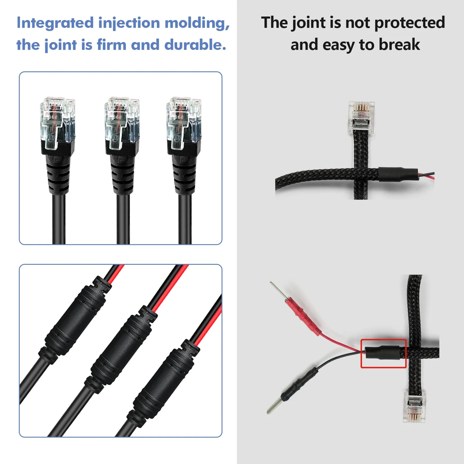 Radar Detector Hardwire Power Cord, Rearview Mirror Plug Cable, with Inline Fuse Holder,Suitable for Escort Beltronics Valentine One Cobra Whistler Radar Detector,3-Piece Set,9.8'' (DC3.5) RJ11-9.8in - Image 6