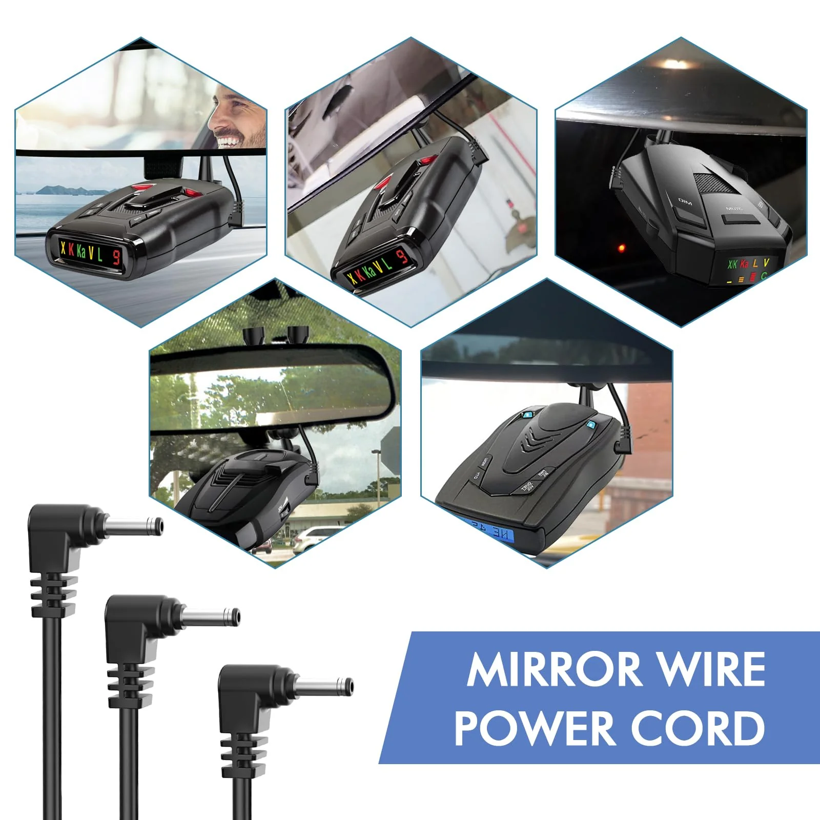 Radar Detector Hardwire Power Cord, Rearview Mirror Plug Cable, with Inline Fuse Holder,Suitable for Uniden Escort Beltronics Valentine One Cobra Whistler Radar Detector,3-Piece Set,9.8'' (DC3.5) DC3.5-9.8in - Image 4