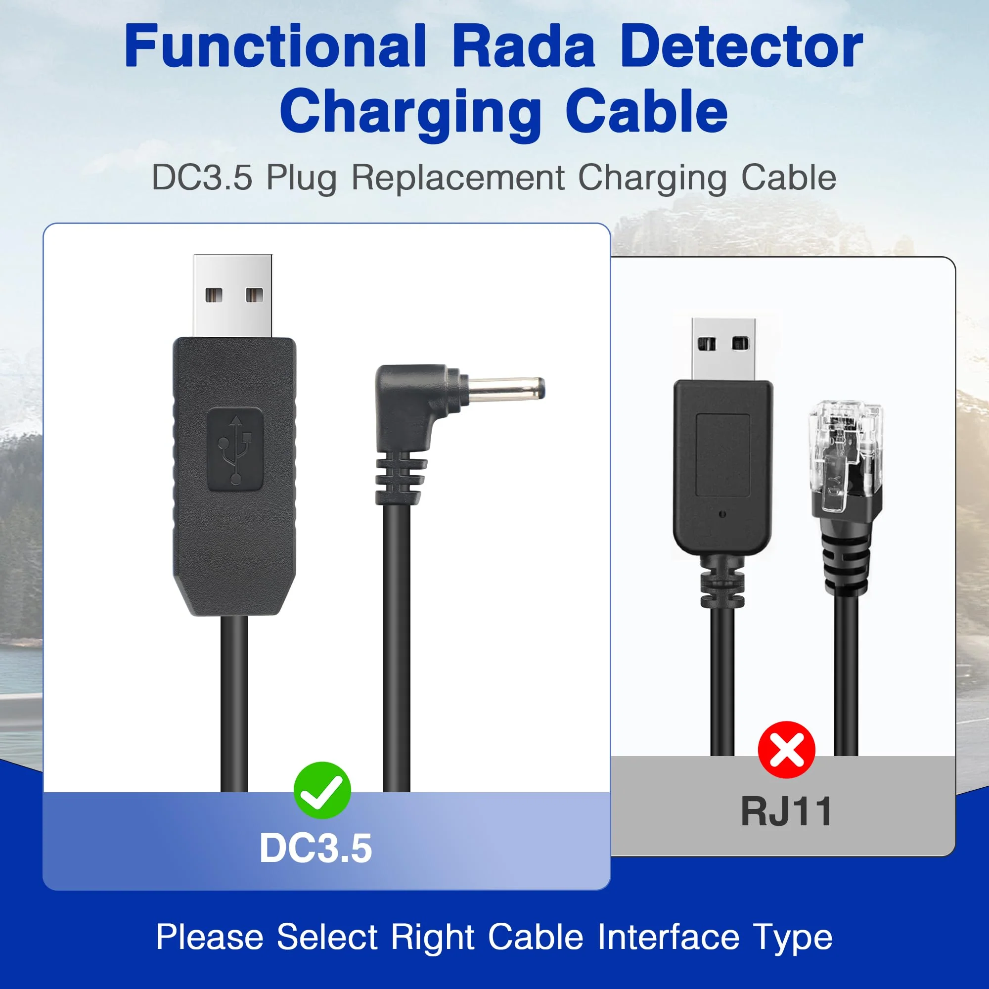 Radar Detector Power Cable for Cobra RAD350 380 450 480i 700i XRS9370 955 5300 9940 SPX 5300 5521 7700 ESR700 ESD737 767 SLR Vendetta 500,Power Cord for Cobra,Car Replacement Charging Cable 3.3ft DC3.5-3.3FT - Image 4