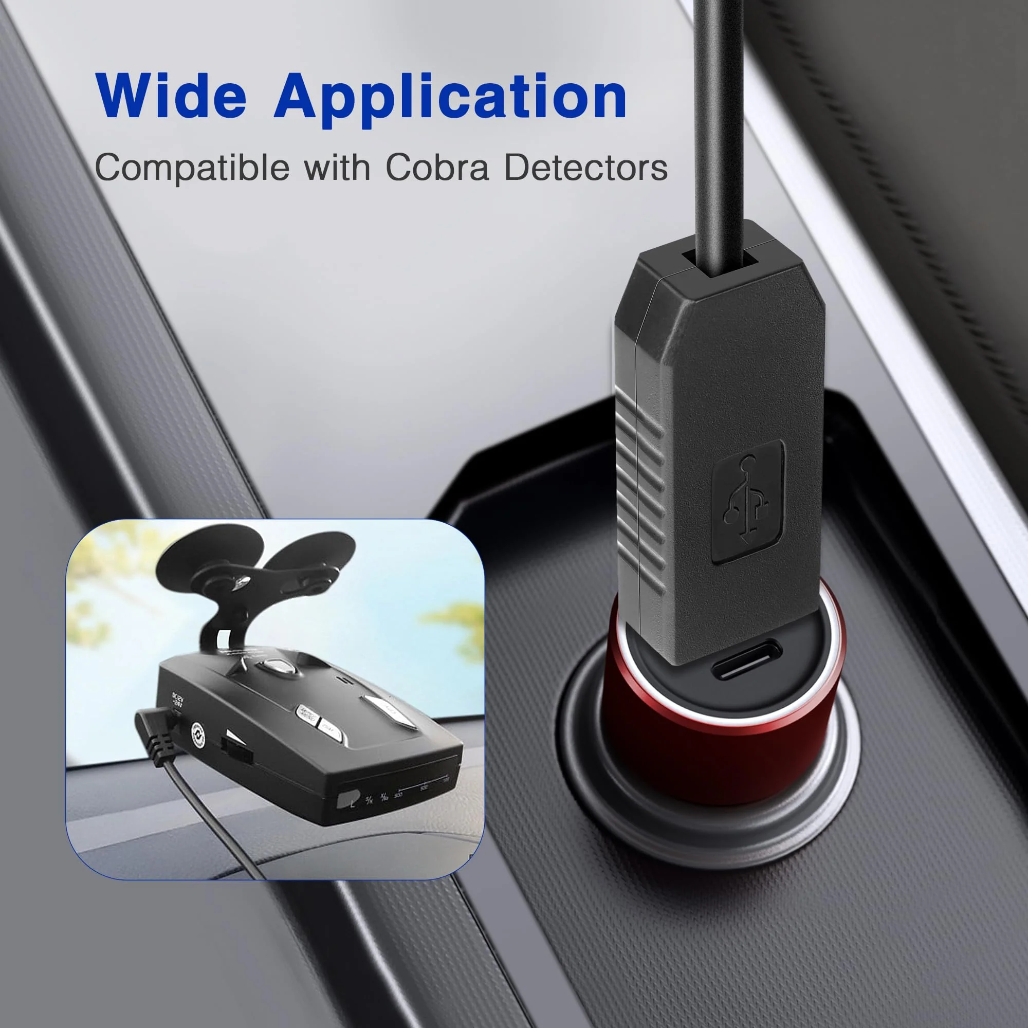 Radar Detector Power Cable for Cobra RAD350 380 450 480i 700i XRS9370 955 5300 9940 SPX 5300 5521 7700 ESR700 ESD737 767 SLR Vendetta 500,Power Cord for Cobra,Car Replacement Charging Cable 6.56ft DC3.5-6.56FT - Image 6