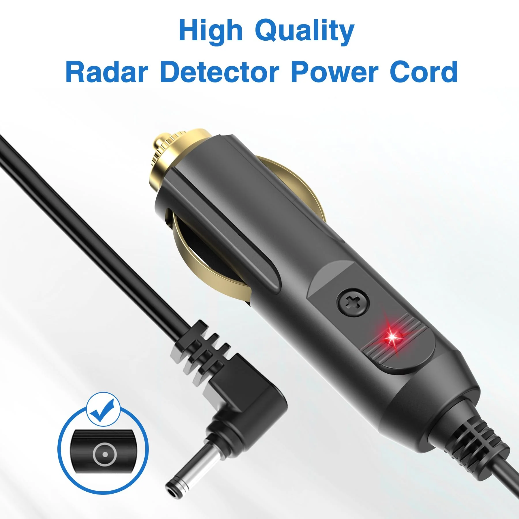 Radar Detector Power Cord Compatible with Cobra RAD 350 380 450 480i 700i XRS9370 XRS955 XRS5300 XRS7700 Radar Laser Detector, Radar Detector Power Cable with DC3.5 Interface 6.5ft - Image 4