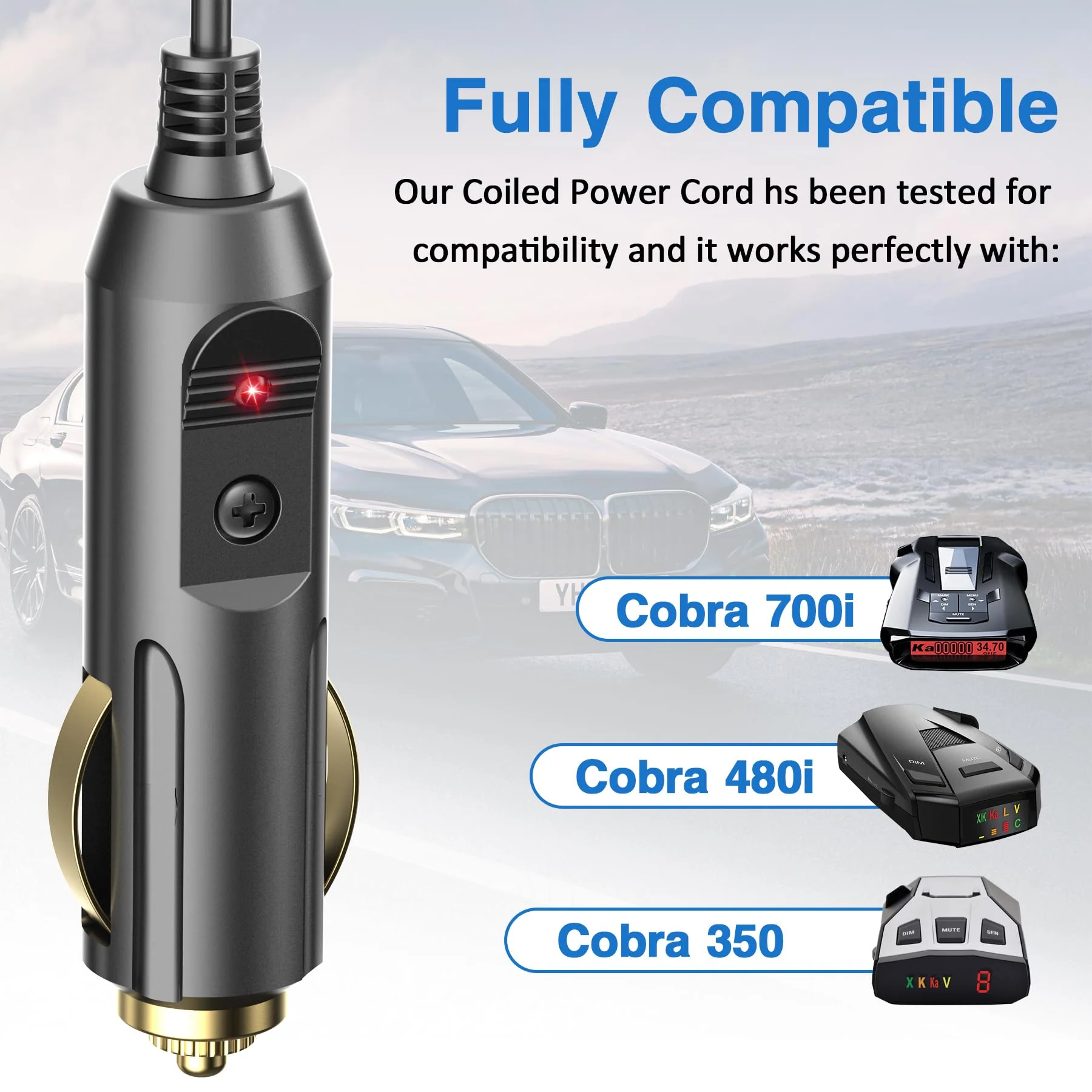 Radar Detector Power Cord Compatible with Cobra RAD 350 380 450 480i 700i XRS9370 XRS955 XRS5300 XRS7700 Radar Laser Detector, Radar Detector Power Cable with DC3.5 Interface 6.5ft - Image 5