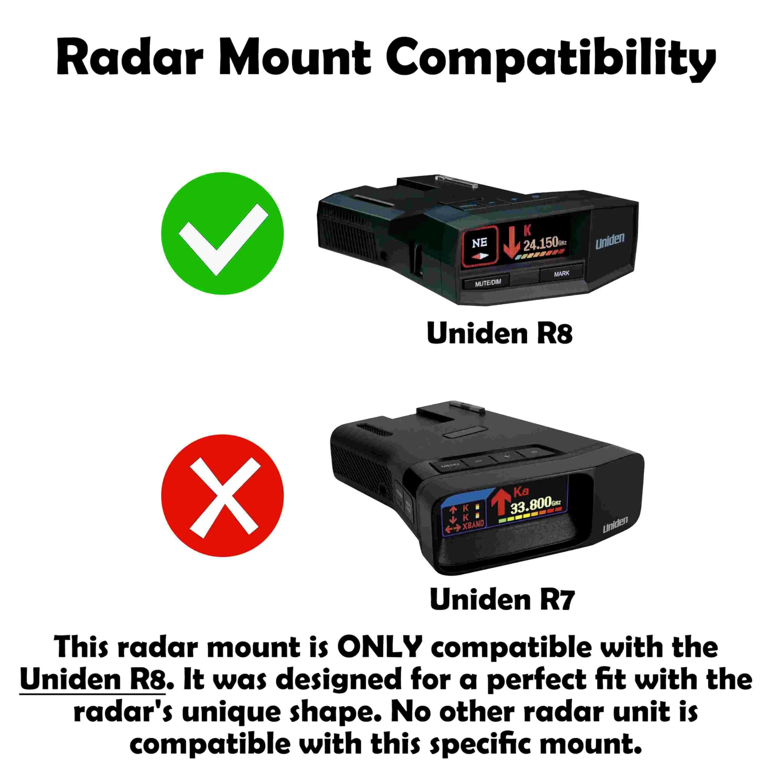 Radar Holder for Uniden R8 Compatible with Tesla Vehicles - Black - Image 5