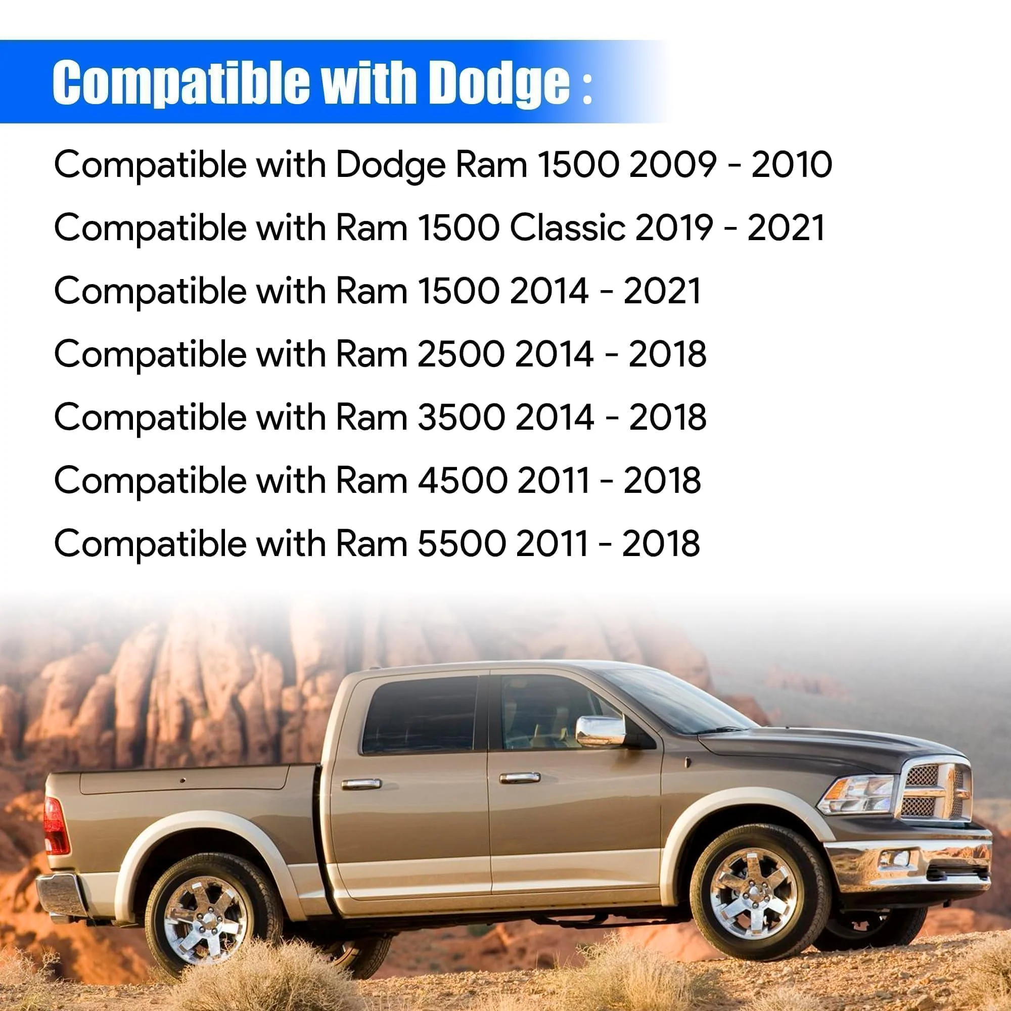 Radio Antenna Base Assembly Cable with Adapter Cover Compatible with Dodge Ram 1500 2500 3500 4500 5500 2009-2021 Replace ‎5064394AG 5064395AE 5064394AH - Image 3