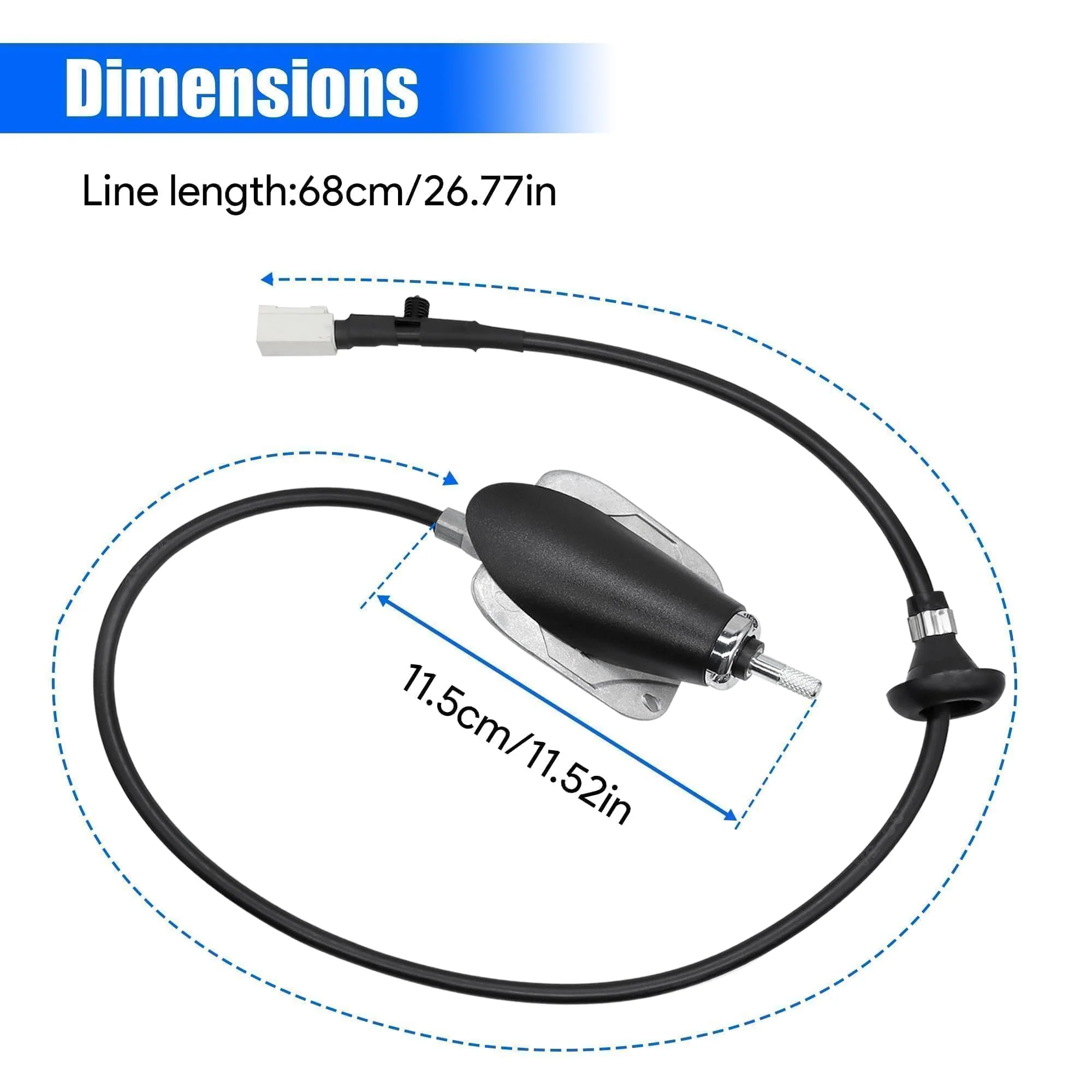 Radio Antenna Base Assembly Cable with Adapter Cover Compatible with Dodge Ram 1500 2500 3500 4500 5500 2009-2021 Replace ‎5064394AG 5064395AE 5064394AH - Image 4