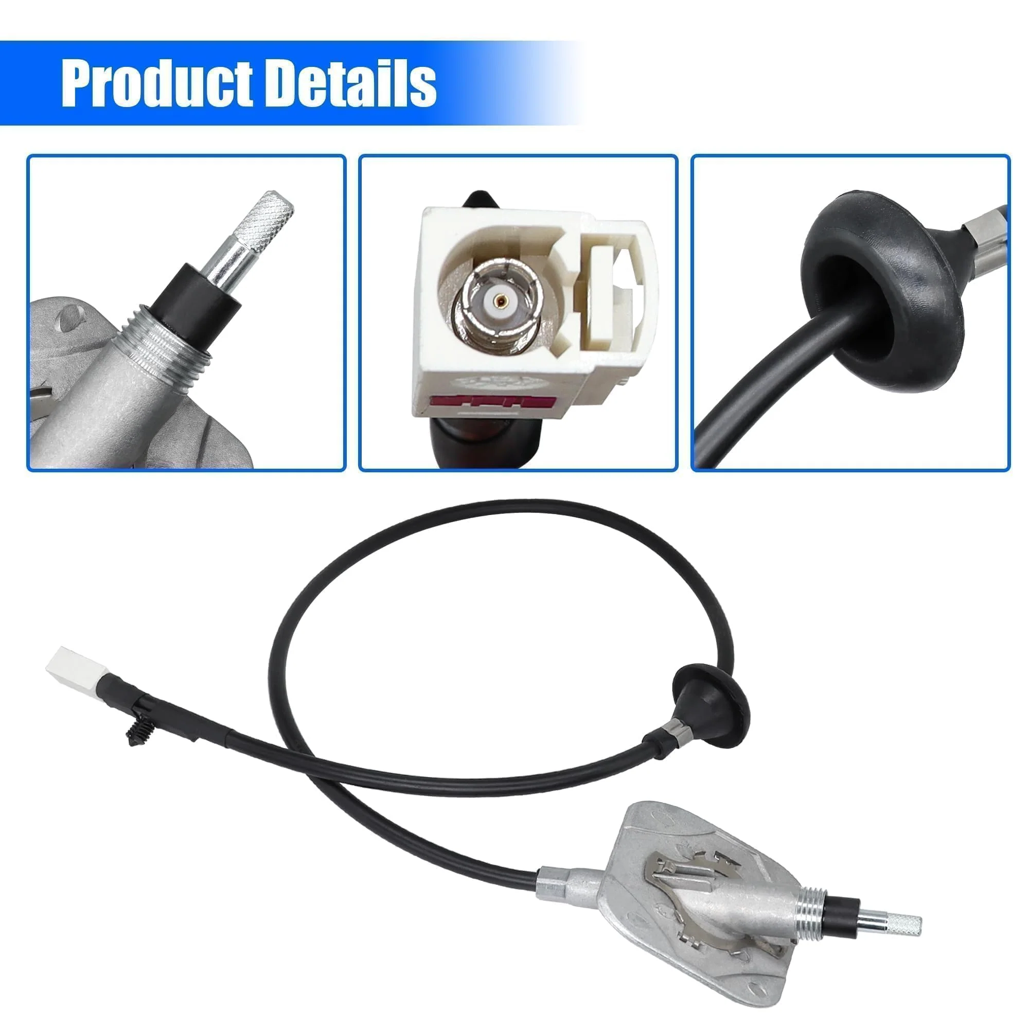 Radio Antenna Base Assembly Cable with Adapter Cover Compatible with Dodge Ram 1500 2500 3500 4500 5500 2009-2021 Replace ‎5064394AG 5064395AE 5064394AH - Image 5