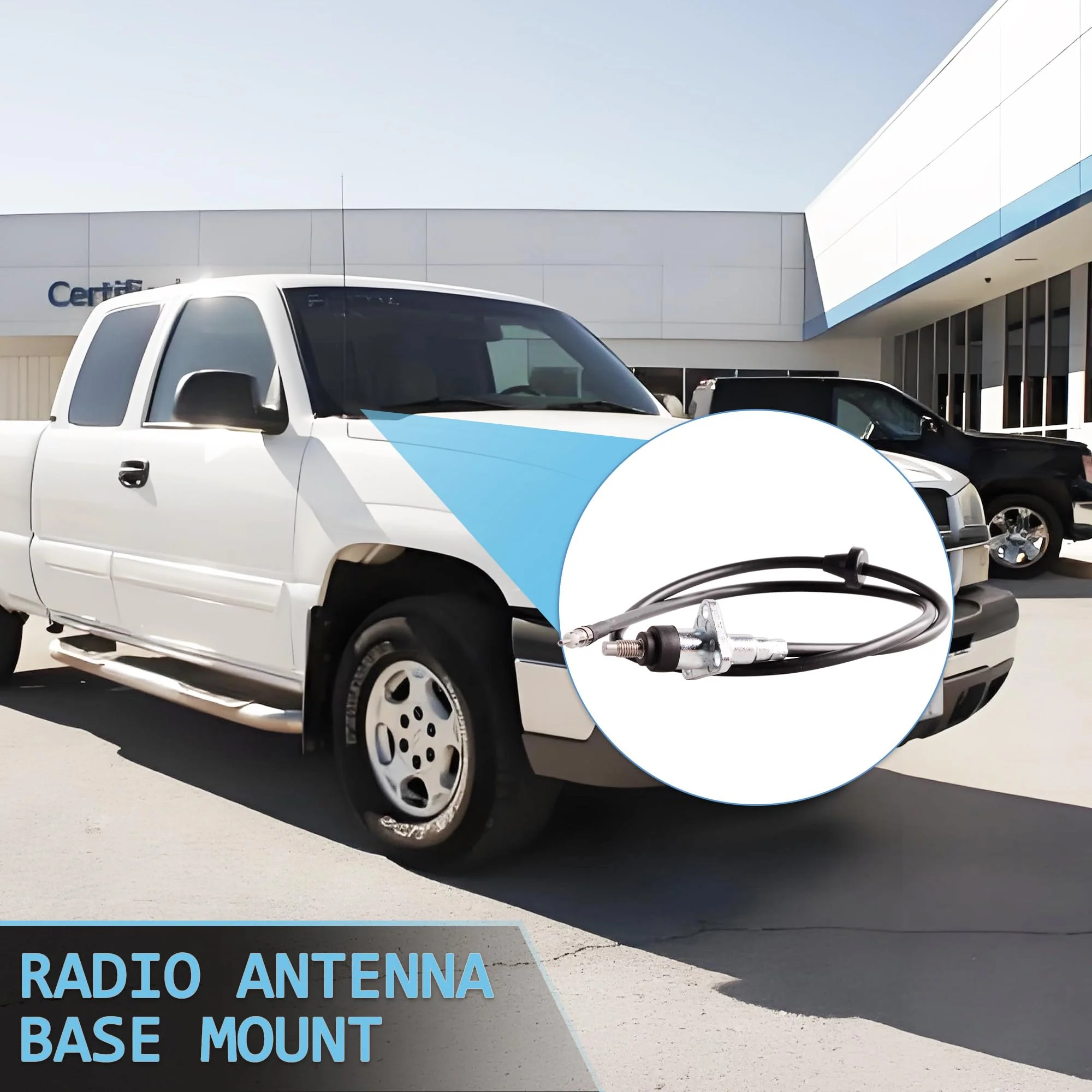 Radio Antenna Base Assembly Compatible with 2002-2006 Cadillac Escalade, 1999-2007 Chevy Avalanche Silverado Suburban Tahoe, 1999-2007 GMC Sierra Yukon, Replace# 15829166 - Image 6