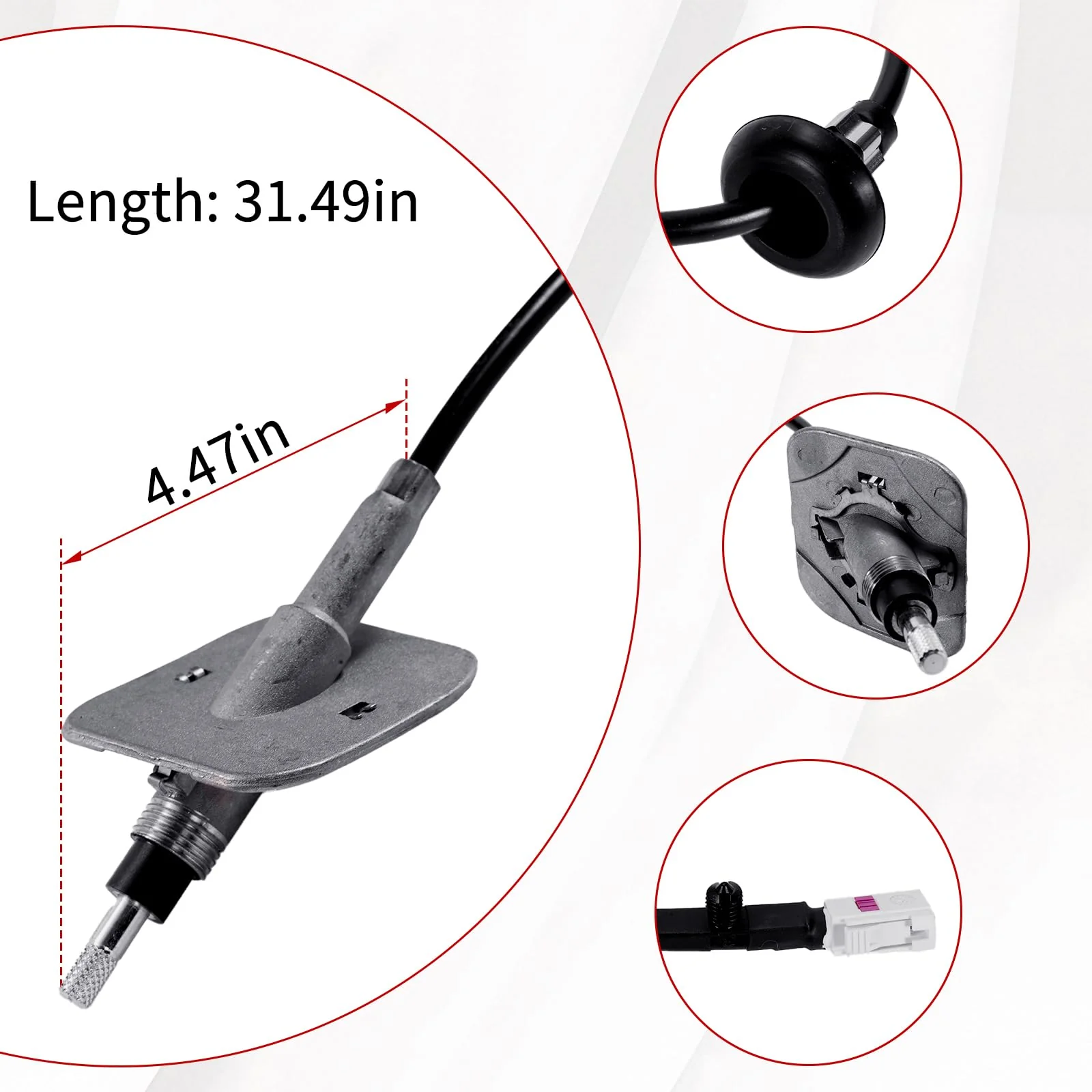Radio Antenna Base fits for 2009-2021 Dodge Ram 1500-5500 Antenna Base Mast Kit Replacement 926-833-w/Adapter Cover - Image 3