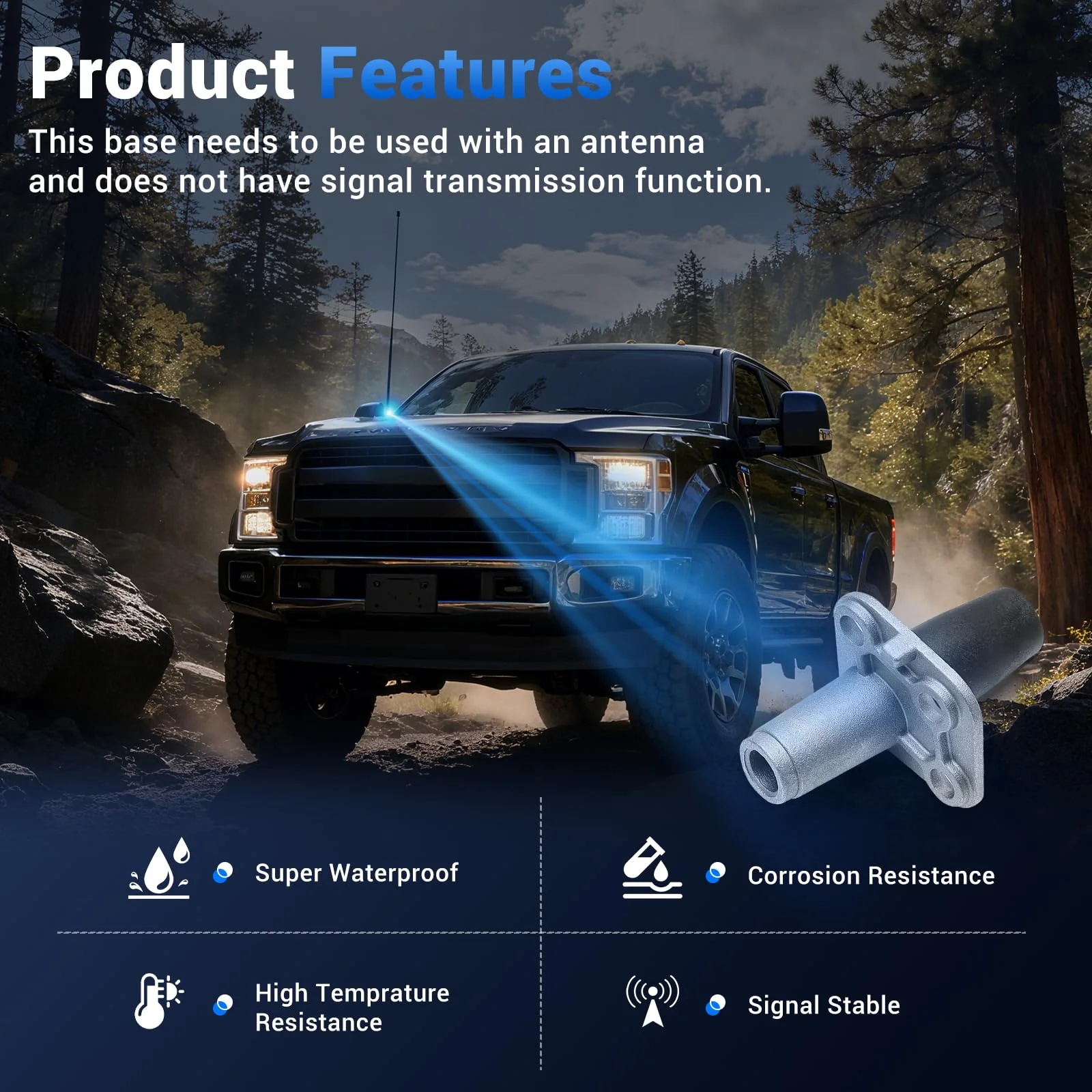 Radio Antenna Base Mount Fit for Ford F-250 F-350 Super Duty 2017-2021, Antenna Base Mount for Ford F250 F350 Super Duty Models - Image 4