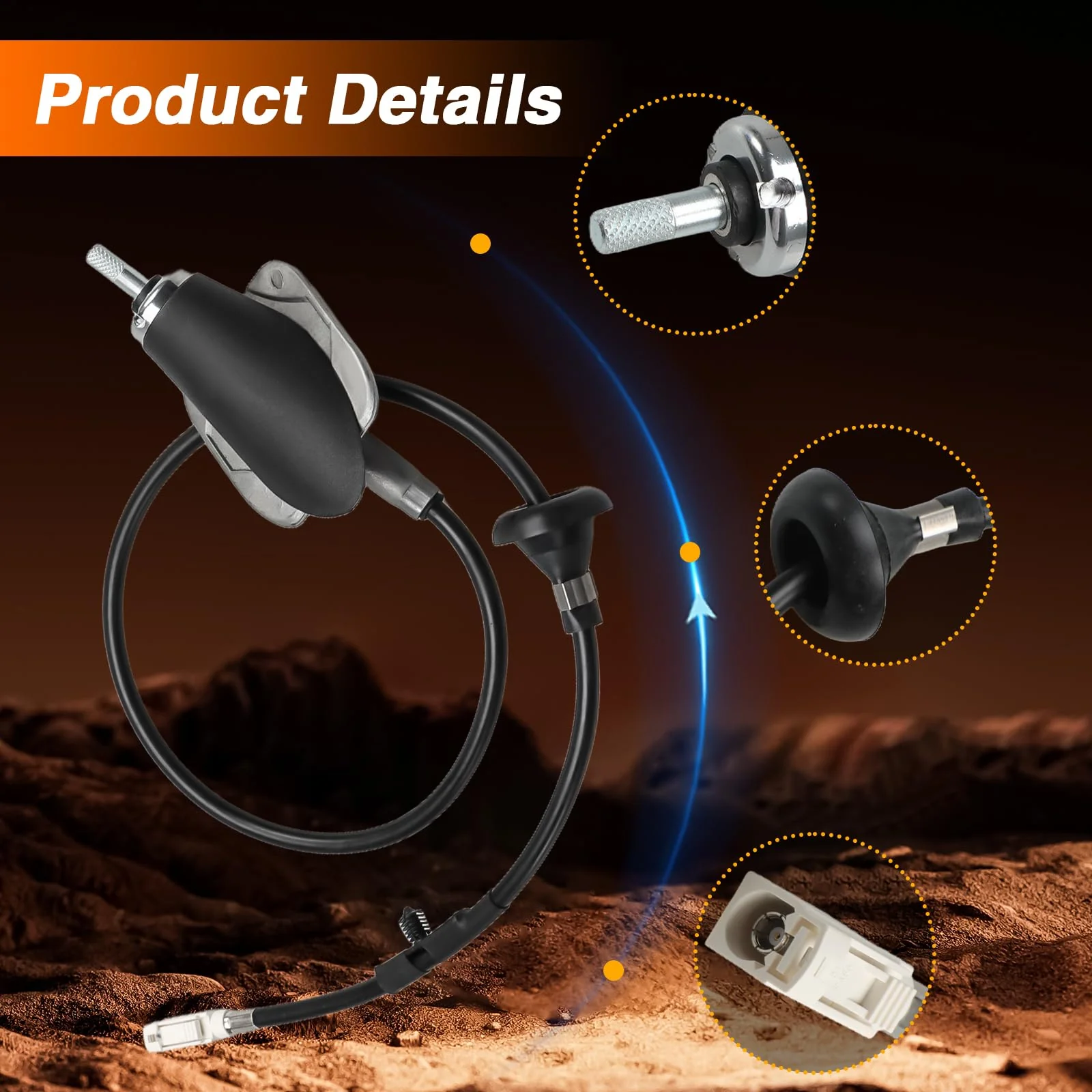 Radio Antenna Cable Base Assembly Cable with Adapter Cover Compatible with Dodge Ram 1500 2500 3500 4500 5500 Replace#: 5064394AH 5064394AG - Image 5