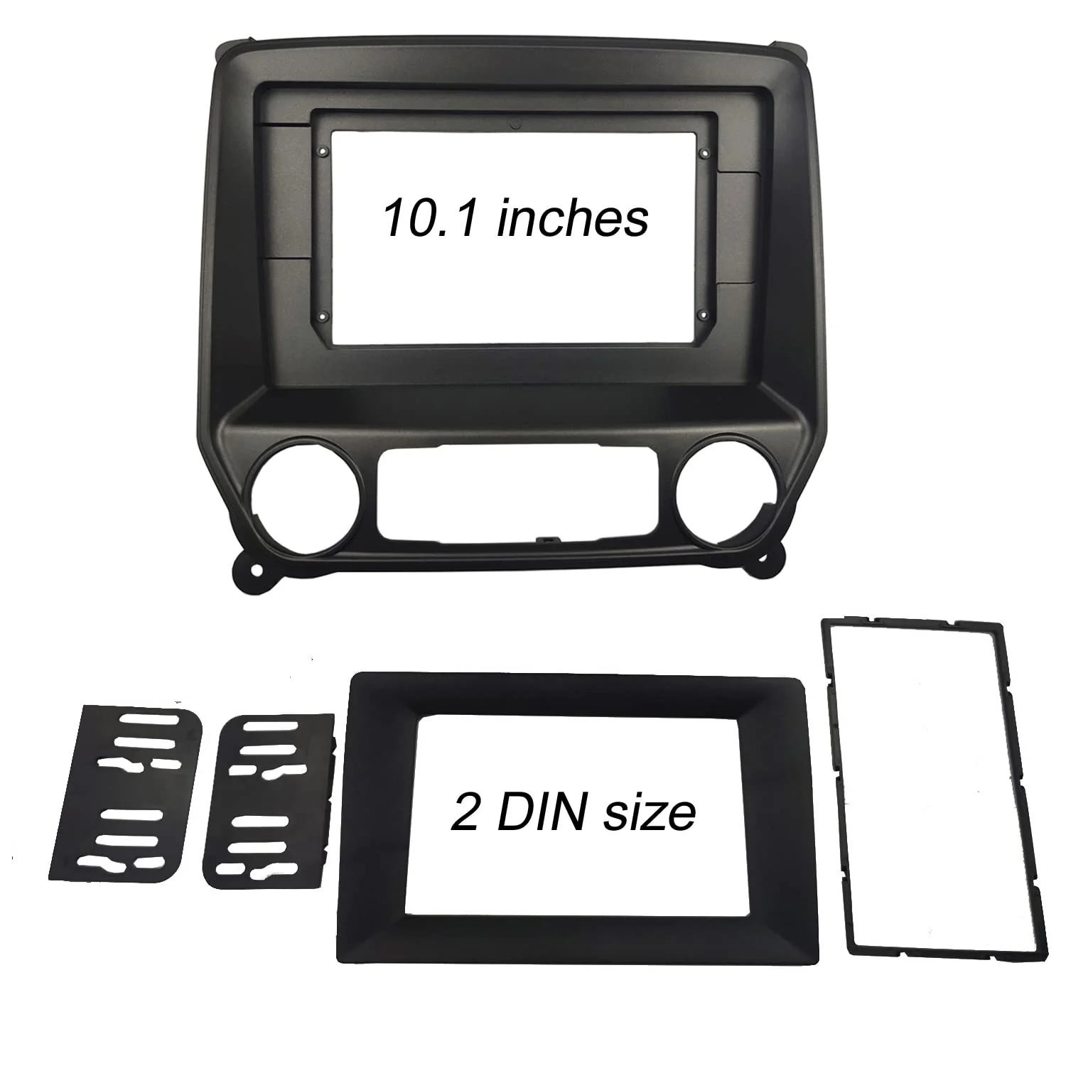 Radio Stereo Bezel for Chevrolet Silverado 2014+ GMC Sierra 2014+ Dash Installation Mount Trim Kit Fits 10.1" and Double Din - Image 2