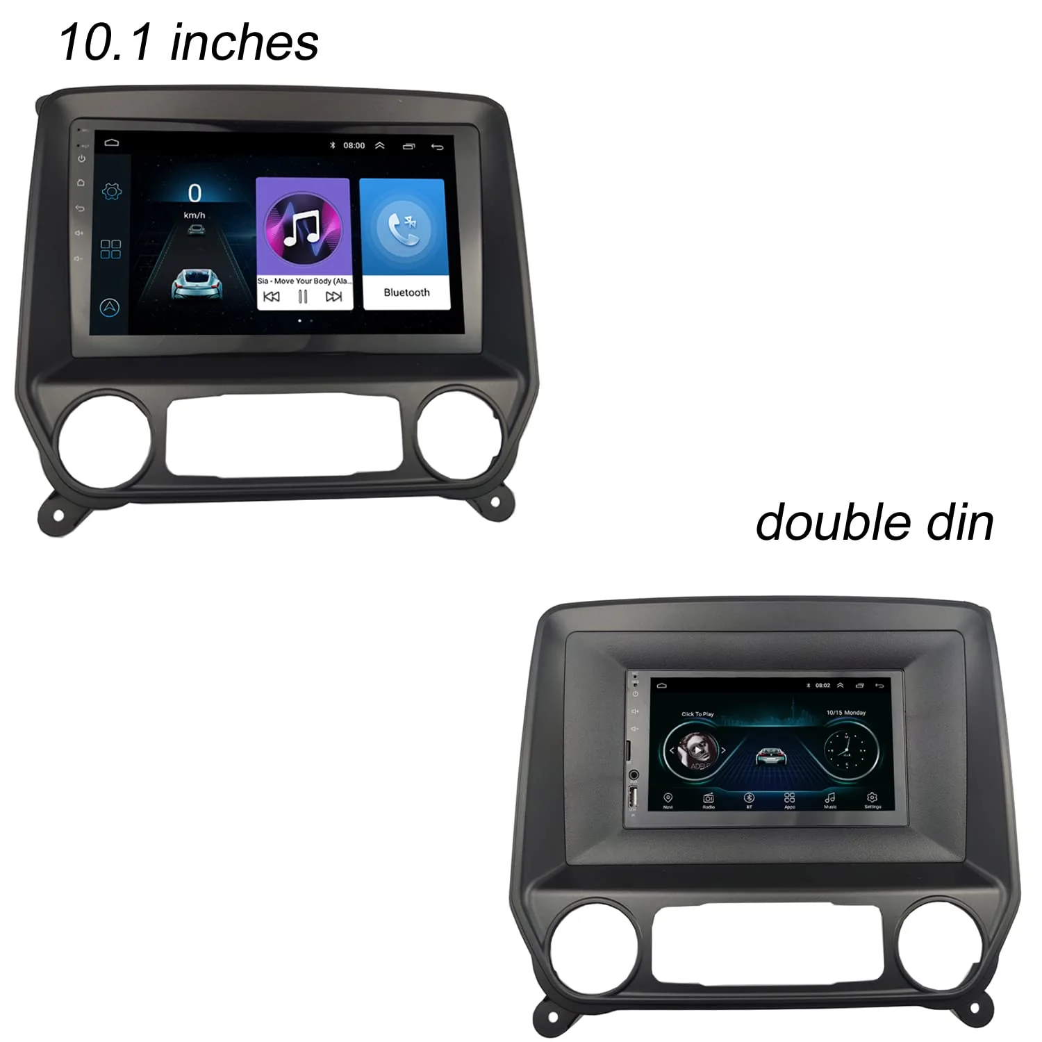 Radio Stereo Bezel for Chevrolet Silverado 2014+ GMC Sierra 2014+ Dash Installation Mount Trim Kit Fits 10.1" and Double Din - Image 3