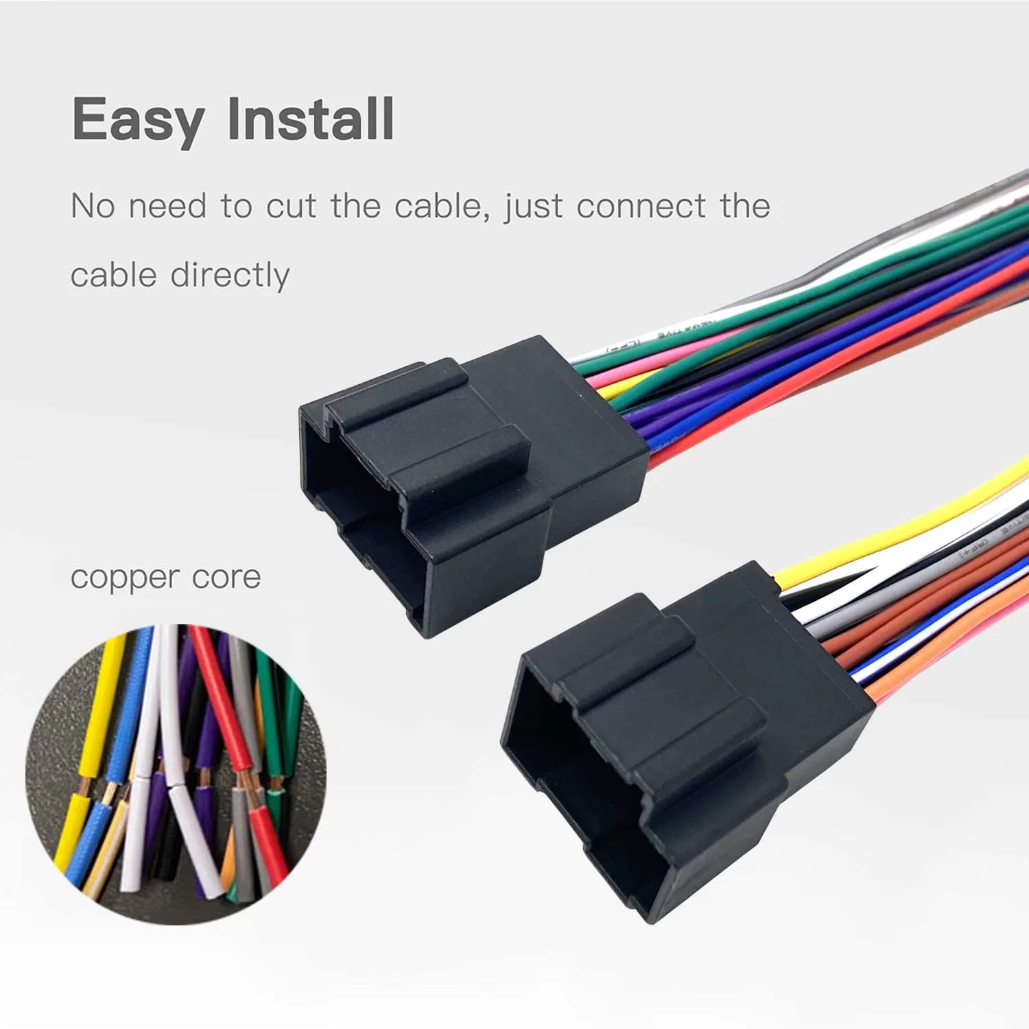 Radio Stereo Wiring Harness with Antenna Adapter for 2006-2017 Chevrolet, GMC, Pontiac, Cadillac, Buick Aftermarket GM Chevy Wire Plug Connector Kit Car Cable Replacement - Image 3