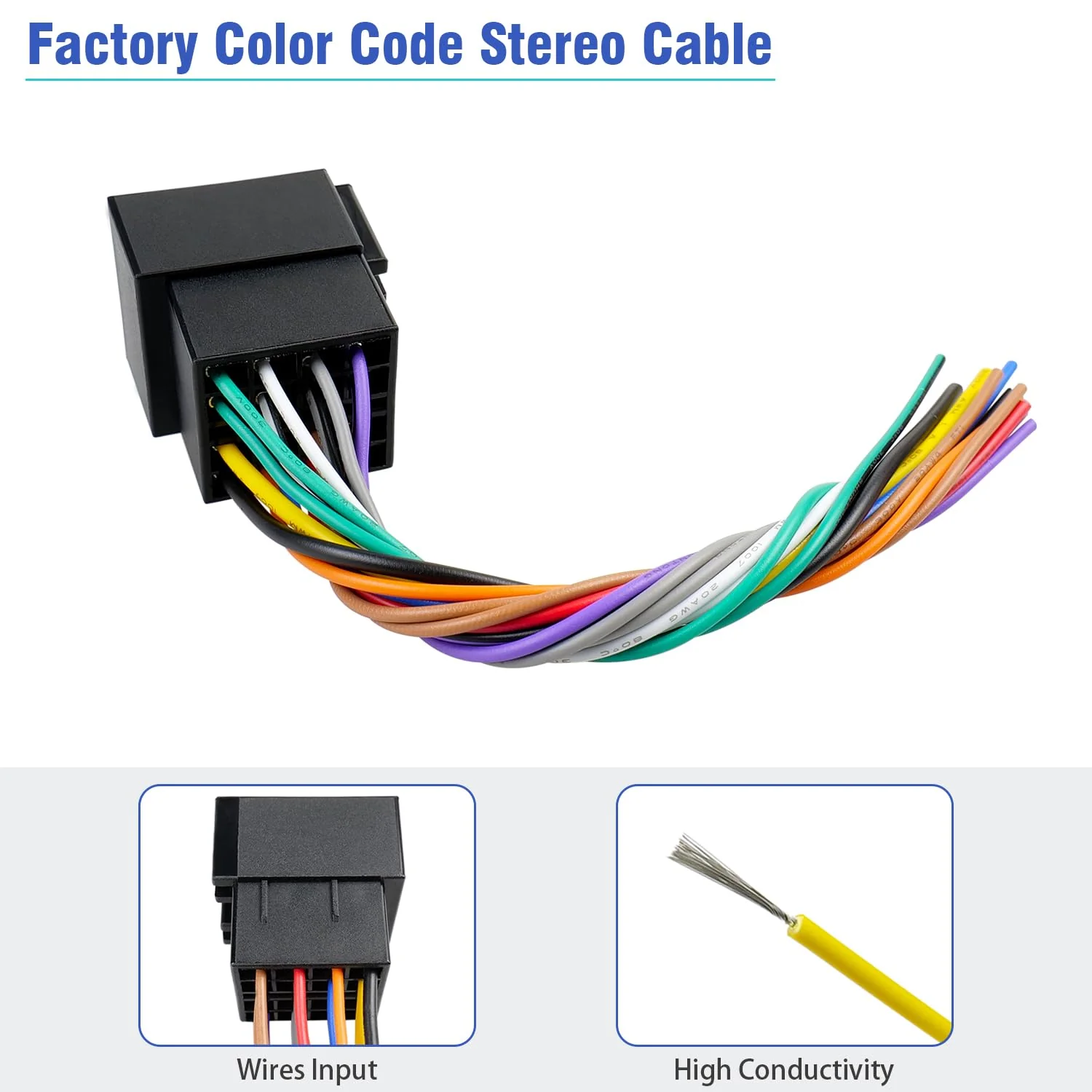 Radio Wiring Harness 16Pin Compatible with Volkswagen Beetle Golf Passat Jetta Mercedes-Benz Sprinter, Car Stereo Wiring Harness Fit for Audi A4 A6 A8 Adapter - Image 6