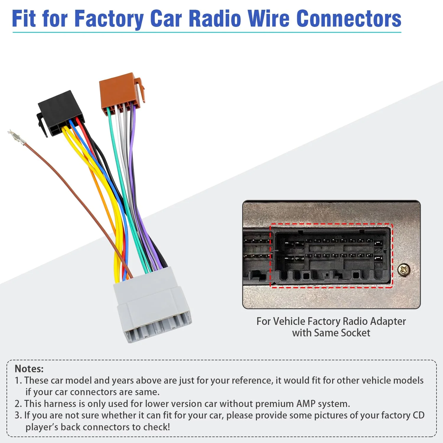 Radio Wiring Harness Adapter Compatible with Dodge Ram Caravan Charger Jeep Wrangler Commander Chrysler Voyager Sebring 22Pin Car Stereo Wire Connector - Image 4