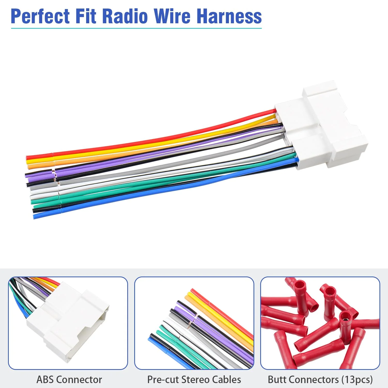 Radio Wiring Harness Connector Compatible with Hyundai Elantra Sonata Accent Tucson Kia 02-06, 16Pin Car Stereo Wire Harness Adapter Cable Plug - Image 6