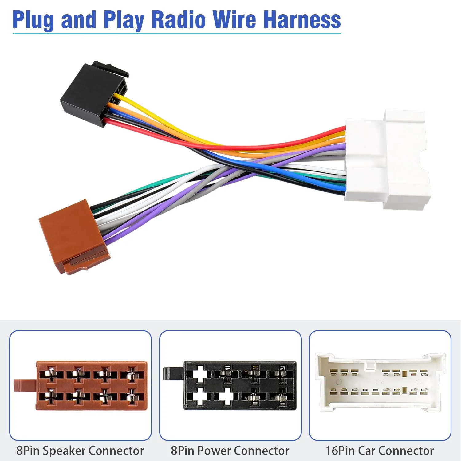 Radio Wiring Harness for Hyundai Stereo Connector, 16Pin Car Radio Wire Harness Adapter Compatible with Elantra Sonata Accent Tucson Kia Rio Sedona Spectra - Image 4