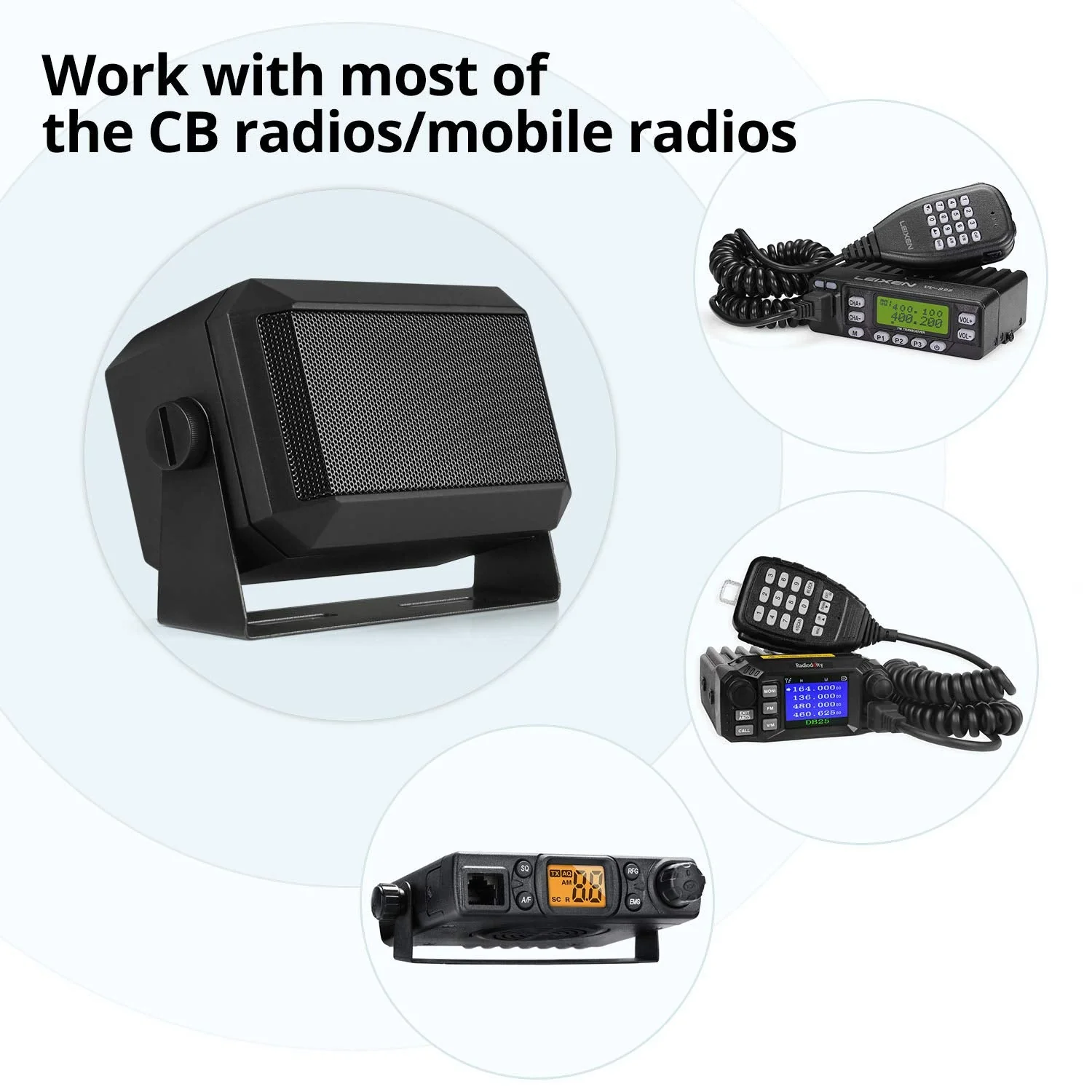 Radioddity Mini External Speaker for Mobile Radio Car Transceiver, 5W Universal Portable, 71" Power Cable, 4 x 4, Compatible CB-27 Pro DB20-G Icom ID-5100 Yaesu FT-891 Midland MXT115 - Image 7