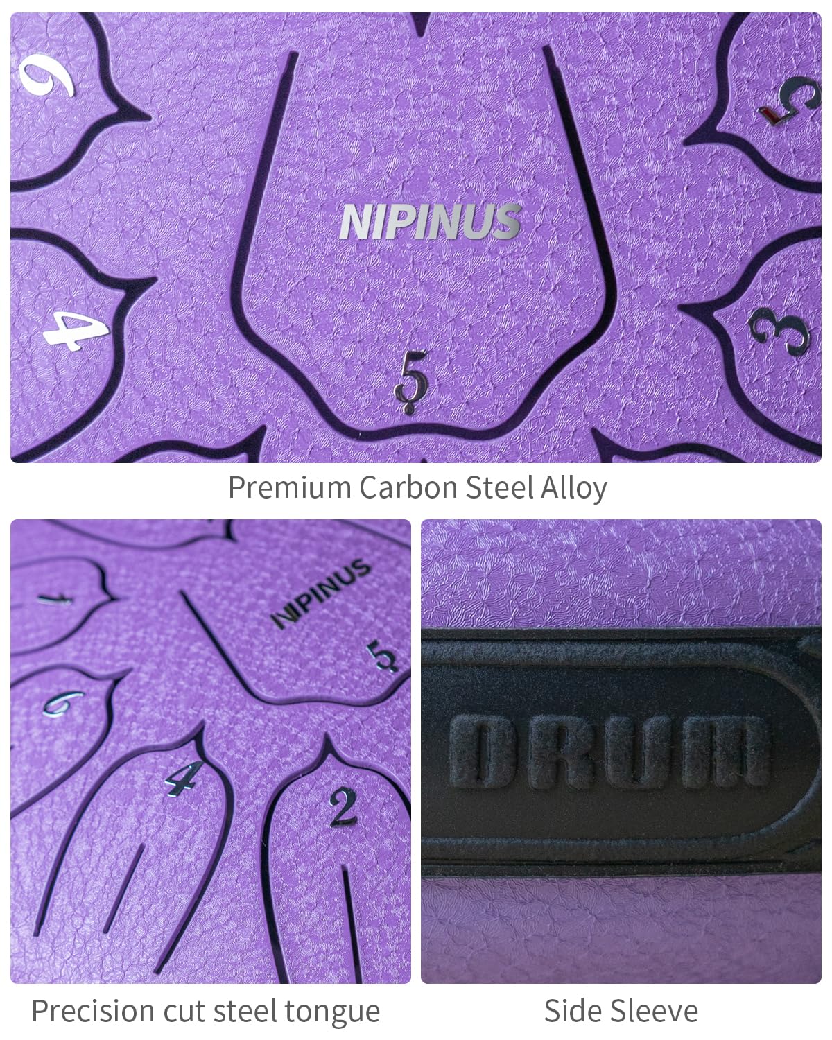 Rain Drum for Outside Garden, Steel Tongue Drum - 6 Inch 11 Notes Metal HandPan Drums,Waterproof Rain Chime,Musical Gifts 6''-11note Purple - Image 3