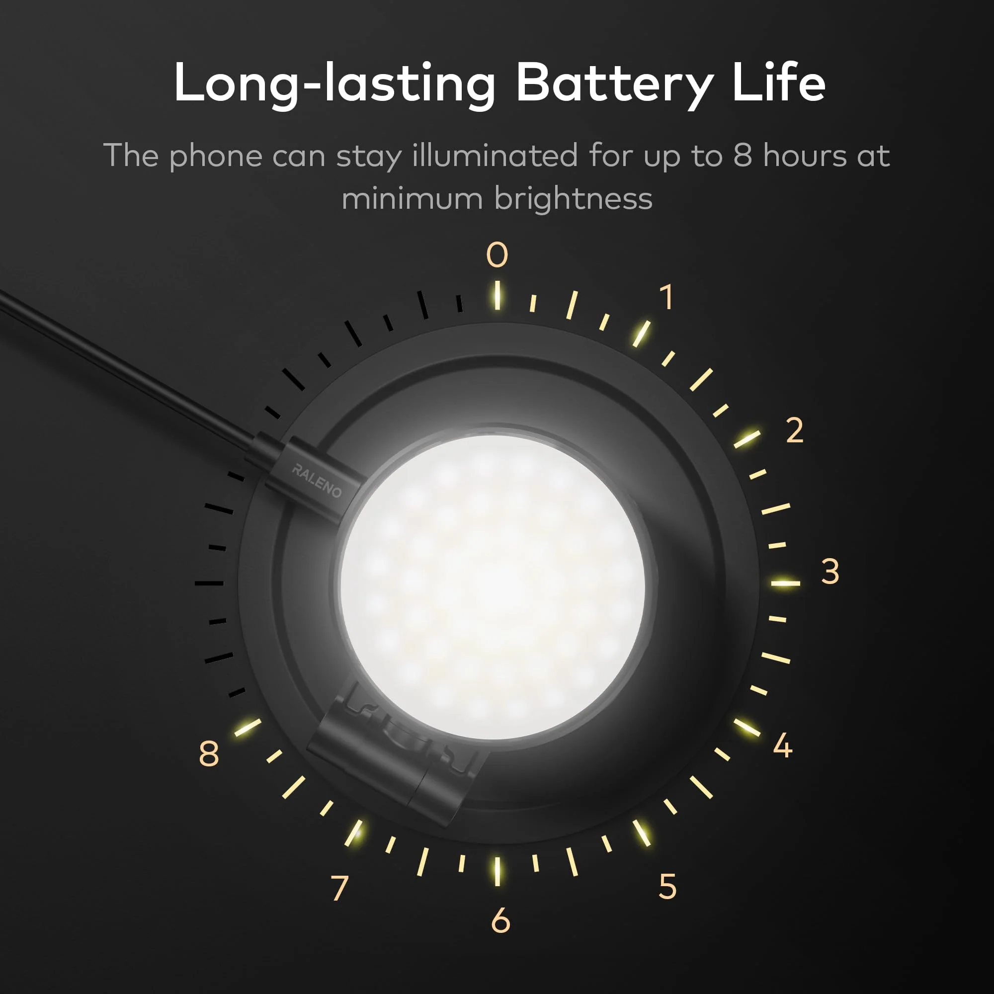 RALENO Magnetic Selfie Light for MagSafe iPhone, LED Phone Light for TikTok Vlog Zoom Makeup Video Conference, 350Lux/0.5m Ring Light with Stand Function & 2 Magnetic Ring & 3 Light Modes - Image 6