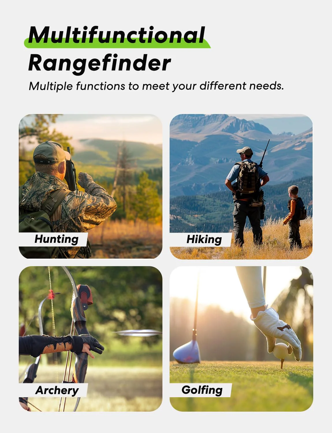 Range Finder for Hunter, 2000Y Hunting Rangefinder with Rechargeable Battery, 7X Zoom Laser Rangefinder, Clear Accurate Range Finder for Shooting/Golf with Slope Mode, Easy to Use - Image 8
