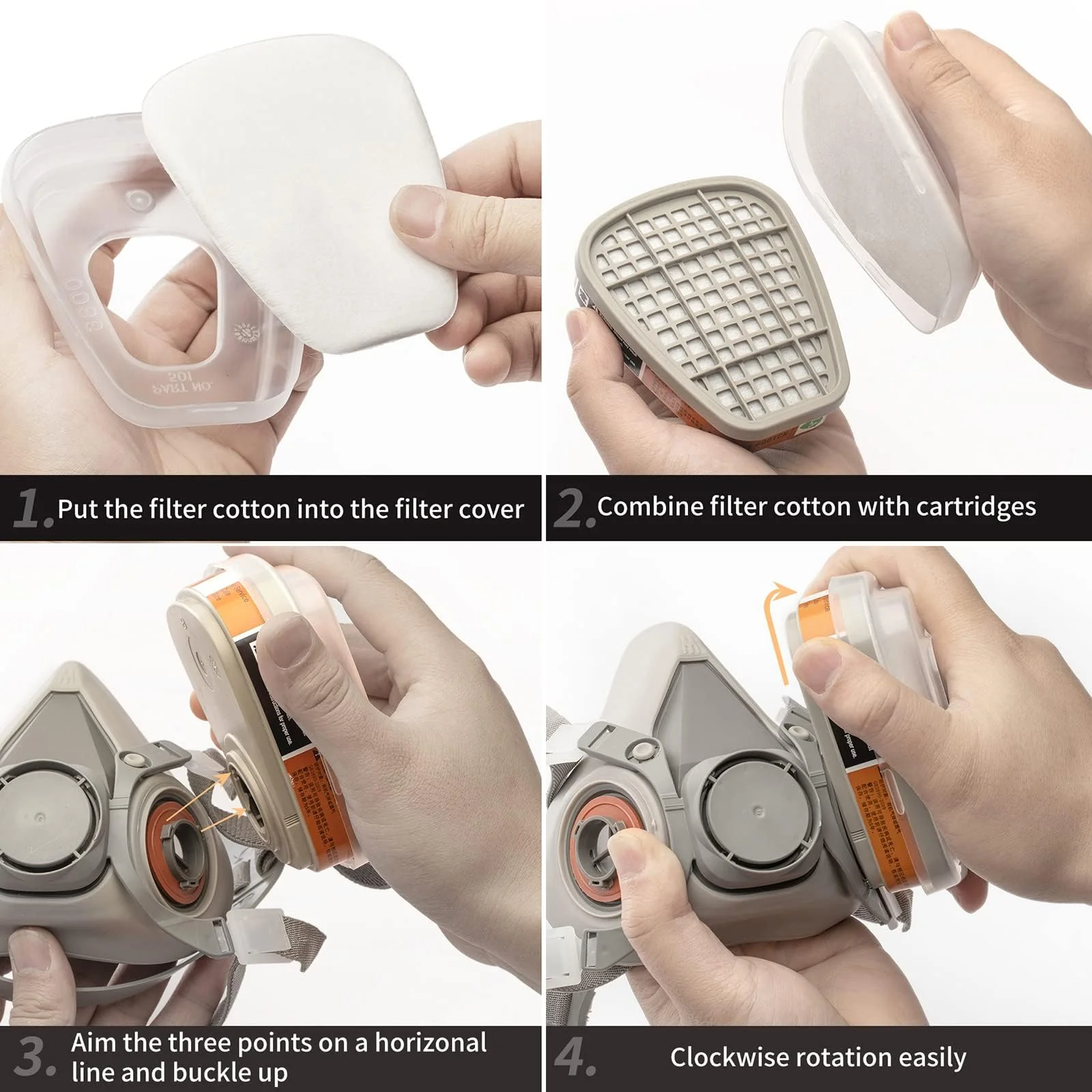 RANKSING Respirator Mask with Filters and Safety Glasses to Against Dust Gases while Painting Spraying 6200-glasses-5n11-6001 - Image 4
