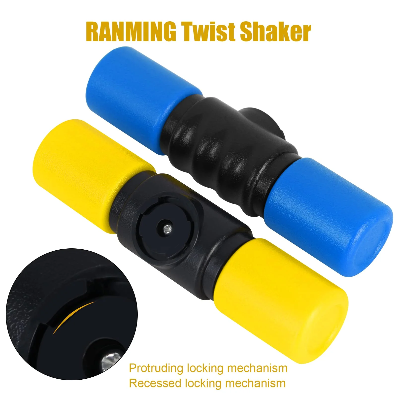 RANMING Twist Shaker 3PCS Double Row Shakers Percussion Instruments Set Medium Volumelatin Latin Percussion Instruments for Studio,Band,Drummers(Yellow-Blue-Red) Yellow-Blue-Red - Image 4