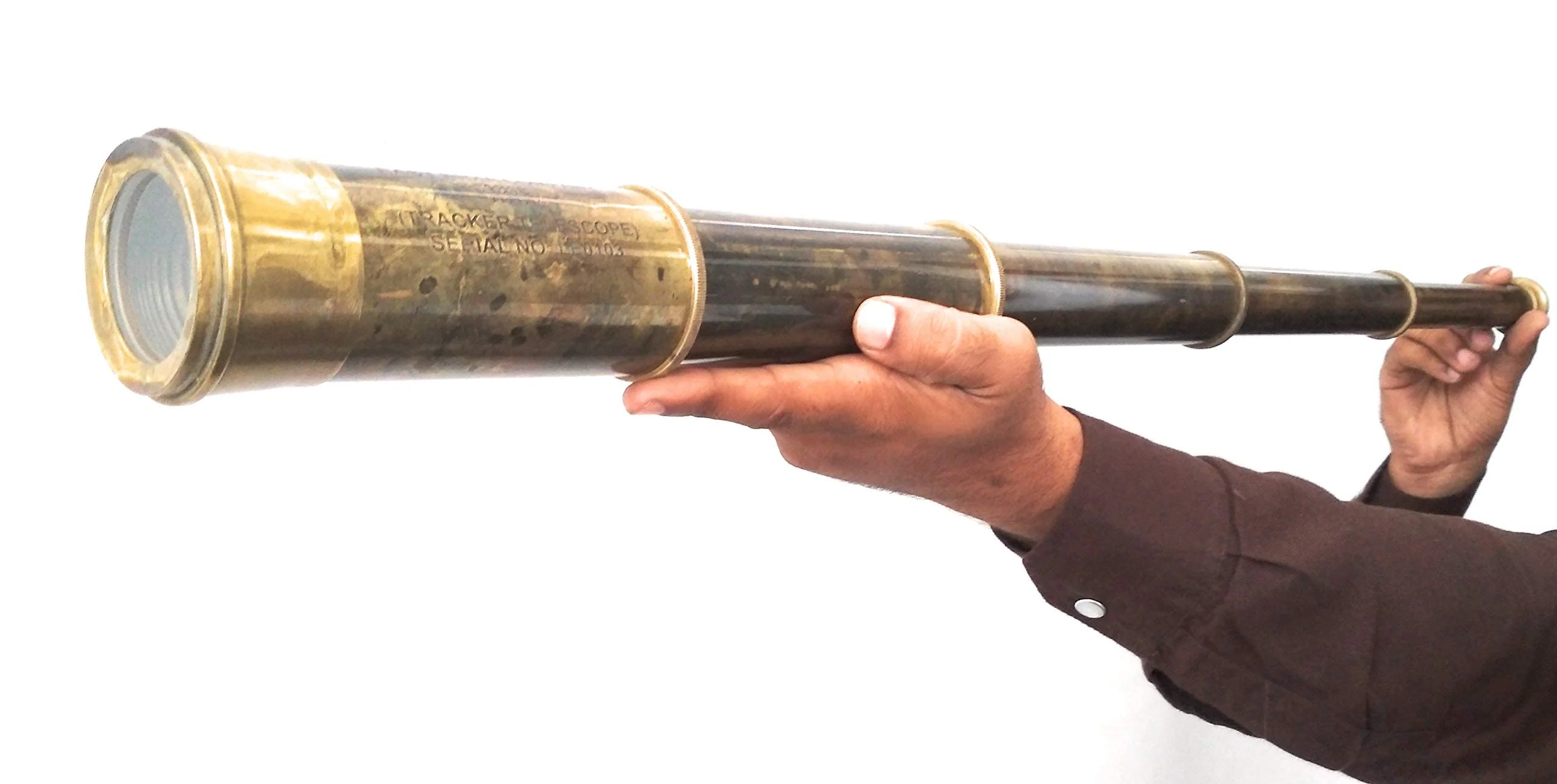 Rare Brass Telescope Spyglass - East India Company 1818 Tracker Vintage Pirate Spyglass Scope Antique Large Handstitched Leather Gift Box (BT-EIC17) BT-EIC17 - Image 6