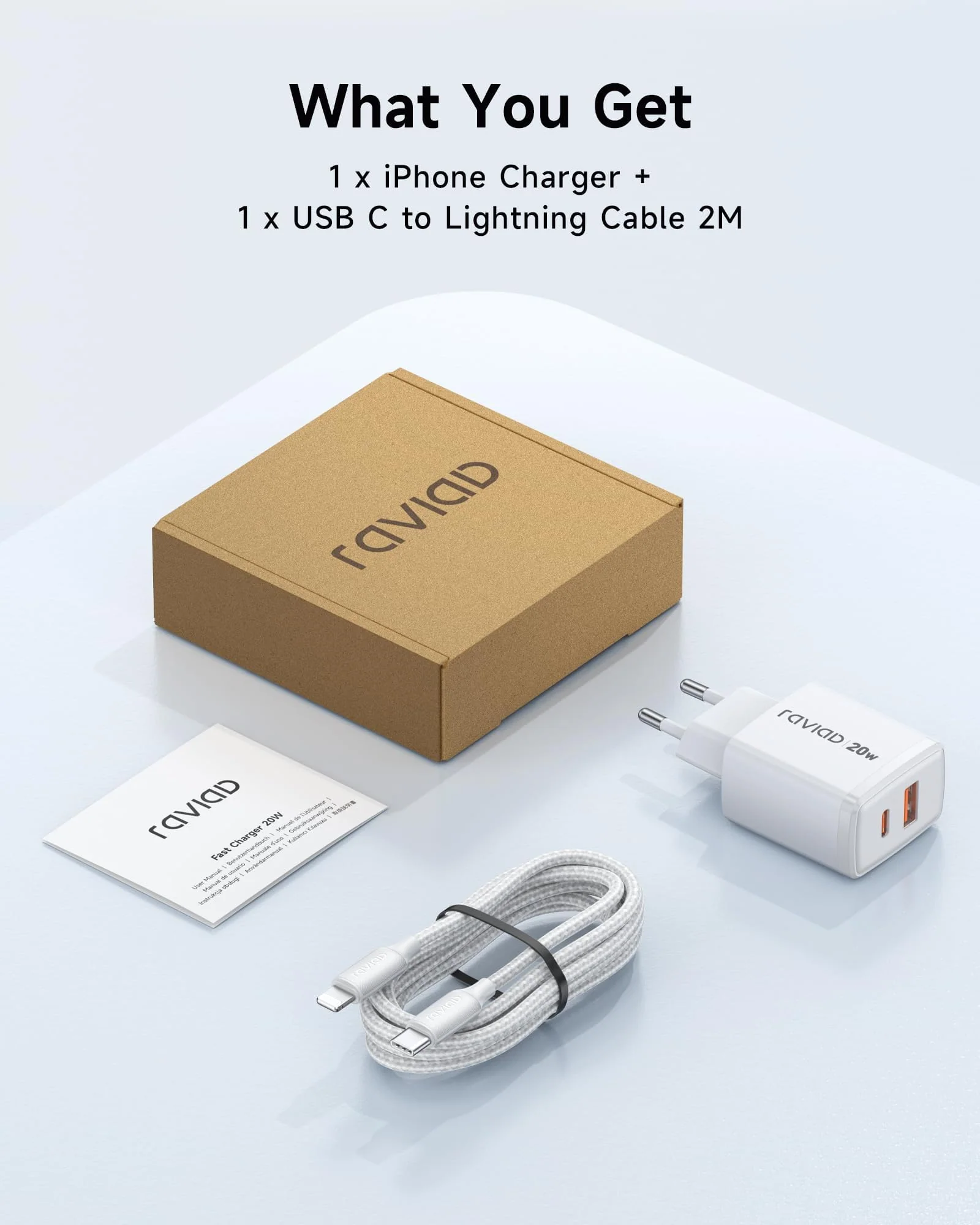 RAVIAD iPhone Charging Cable and Quick Charger [MFi Certified] 20W iPhone Charger, 2M USB C to Lightning Cable with Power Adapter Charging Plug for iPhone 14 Pro Max 13 Plus 12 11 SE X iPad 1-Pack mit 2M Kabel - Image 7
