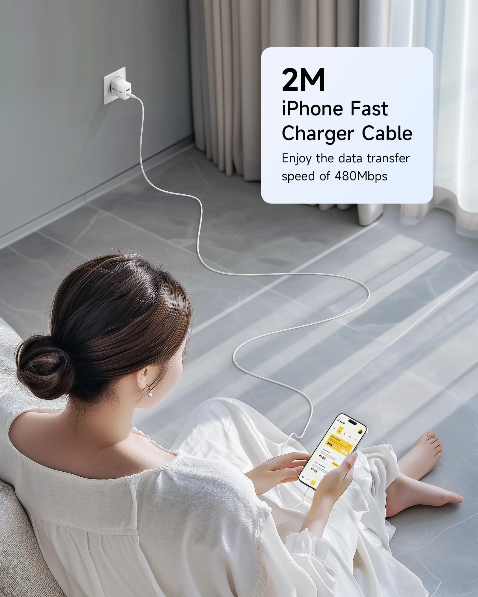RAVIAD iPhone Charging Cable and Quick Charger [MFi Certified] 20W iPhone Charger, 2M USB C to Lightning Cable with Power Adapter Charging Plug for iPhone 14 Pro Max 13 Plus 12 11 SE X iPad 1-Pack mit 2M Kabel - Image 8