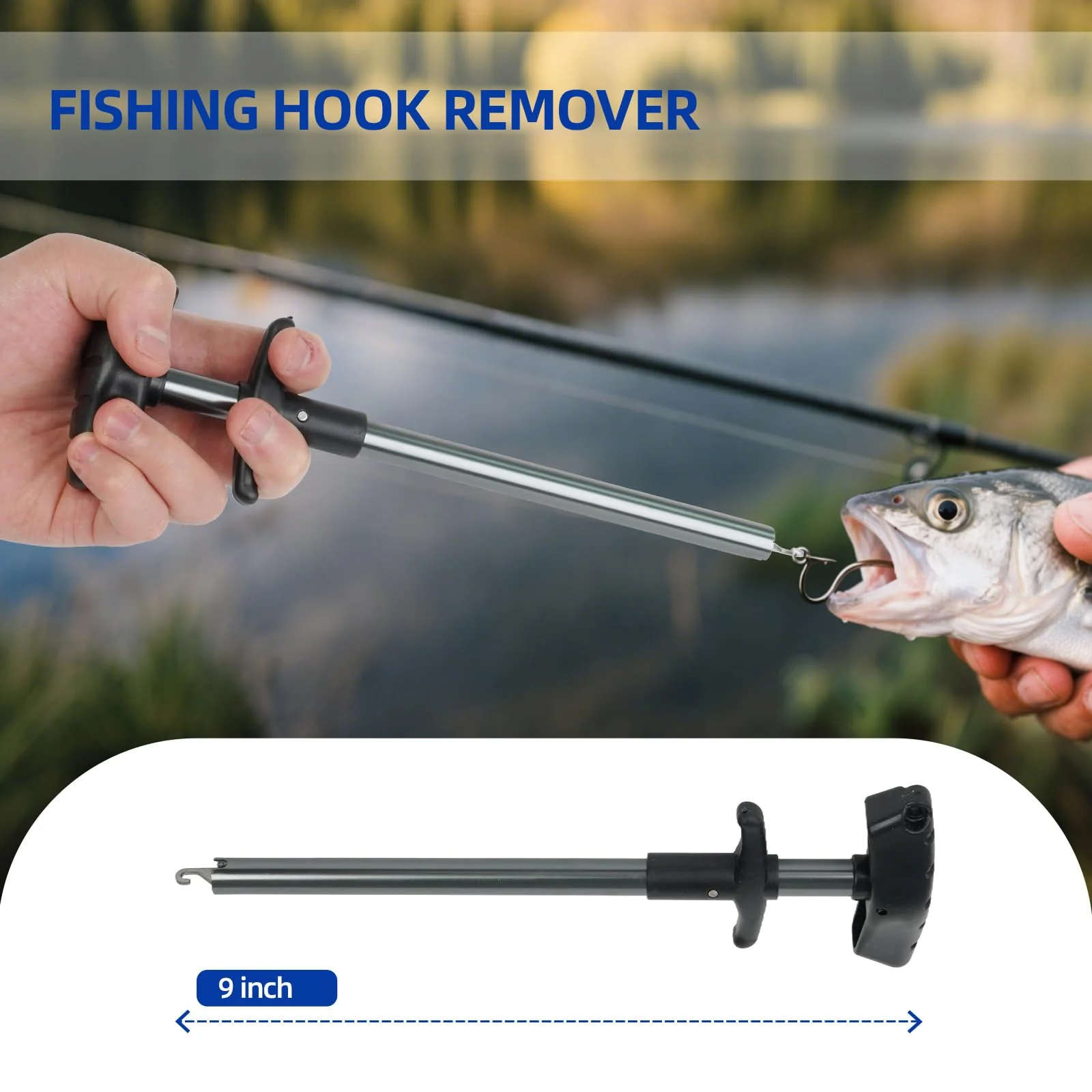 RAWILL Fishing Kit,Filleting Knife,Hook Remover,Fish Grip, Line Cutter,Fishing Scale, Pliers with Lanyards,Not Include Batteries Black - Image 4