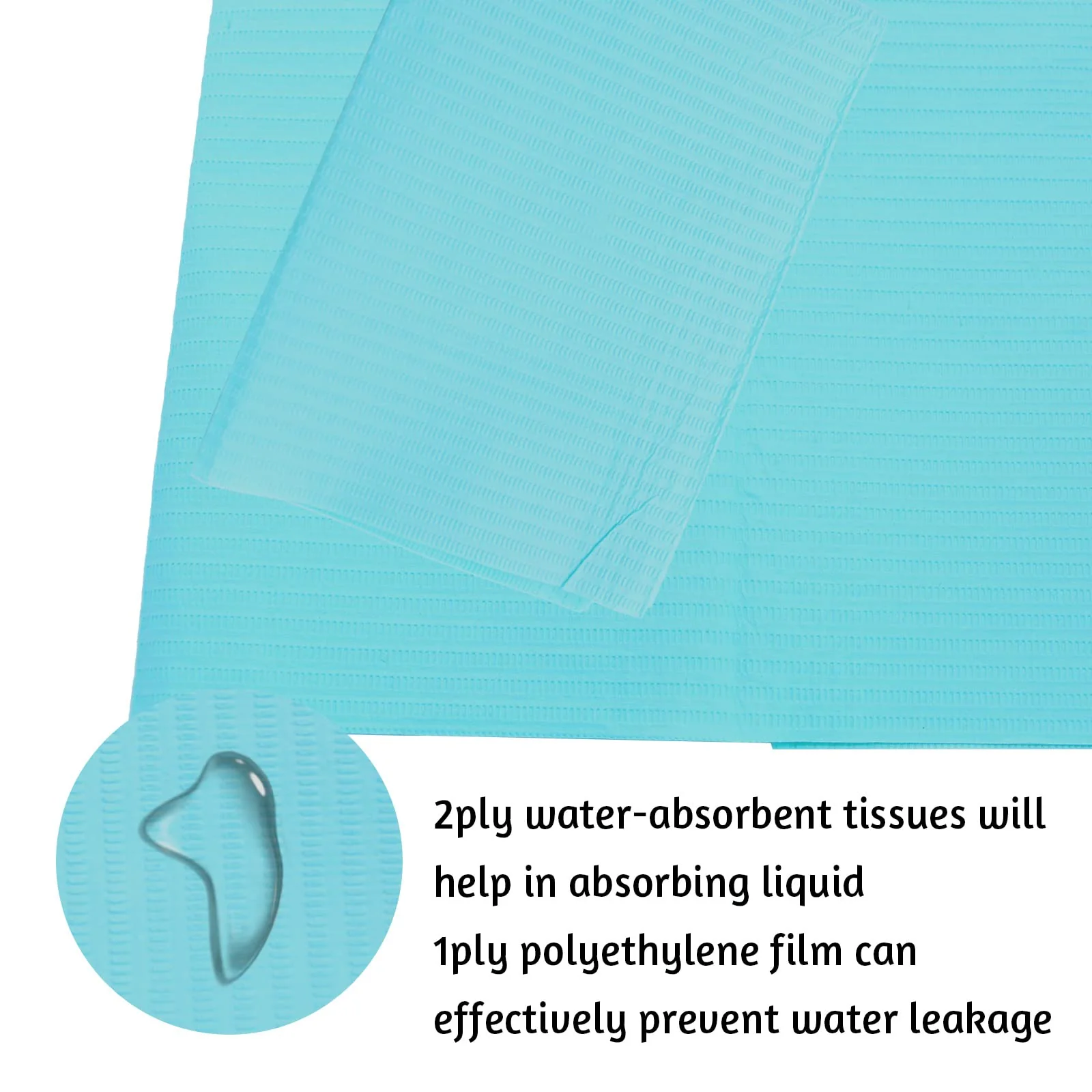 Rayyl Dental Bibs Blue Pack of 50 Disposable Waterproof Tattoo Bibs Tattoo Tablecloths Clean Pad Clean Tattoo Tray Tattoo Accessories Blue-50pcs - Image 5