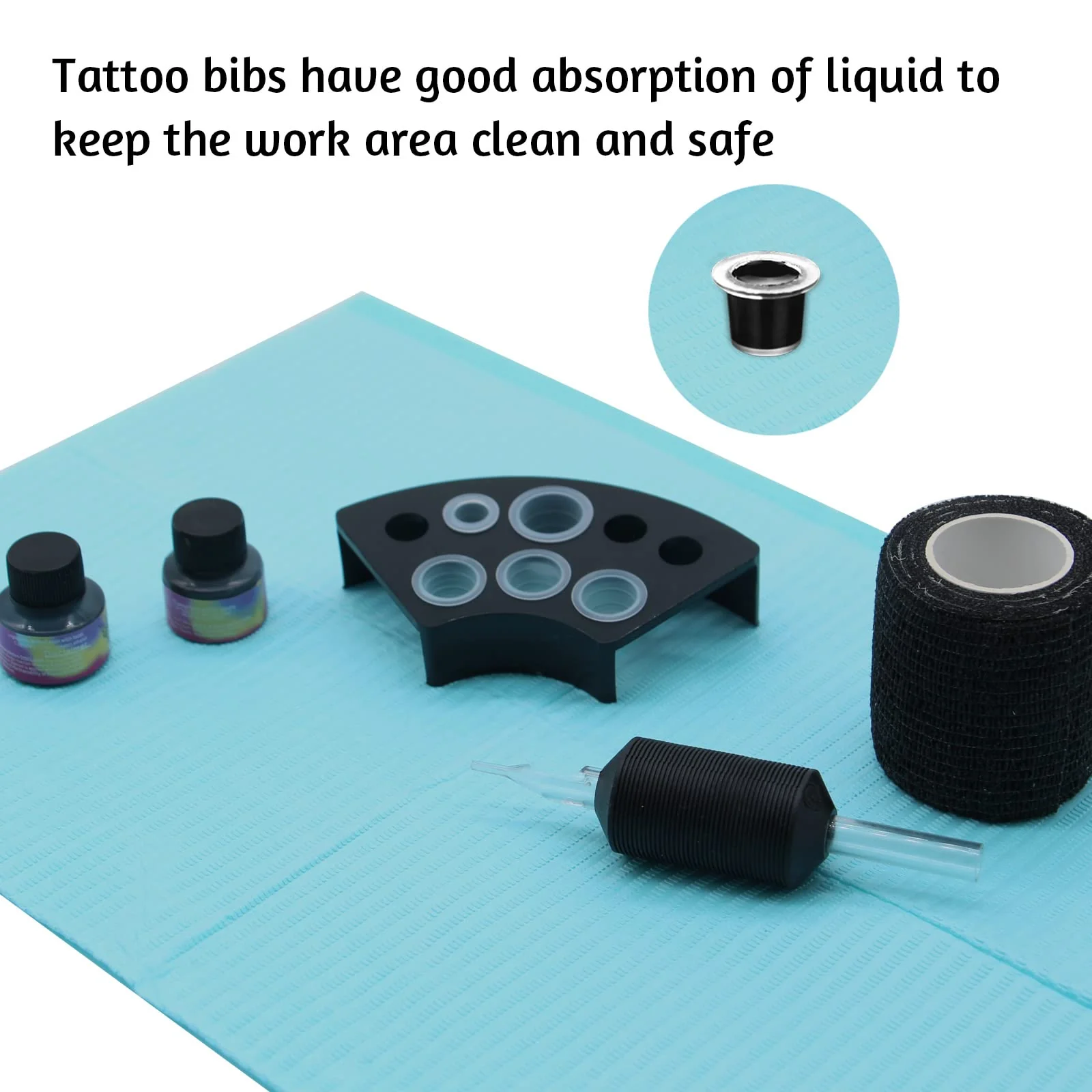 Rayyl Dental Bibs Blue Pack of 50 Disposable Waterproof Tattoo Bibs Tattoo Tablecloths Clean Pad Clean Tattoo Tray Tattoo Accessories Blue-50pcs - Image 6
