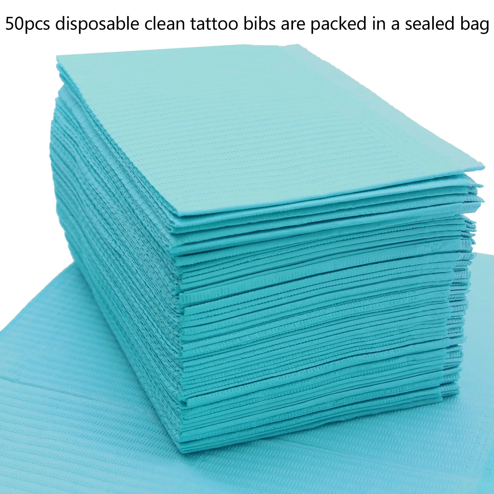 Rayyl Dental Bibs Blue Pack of 50 Disposable Waterproof Tattoo Bibs Tattoo Tablecloths Clean Pad Clean Tattoo Tray Tattoo Accessories Blue-50pcs - Image 8
