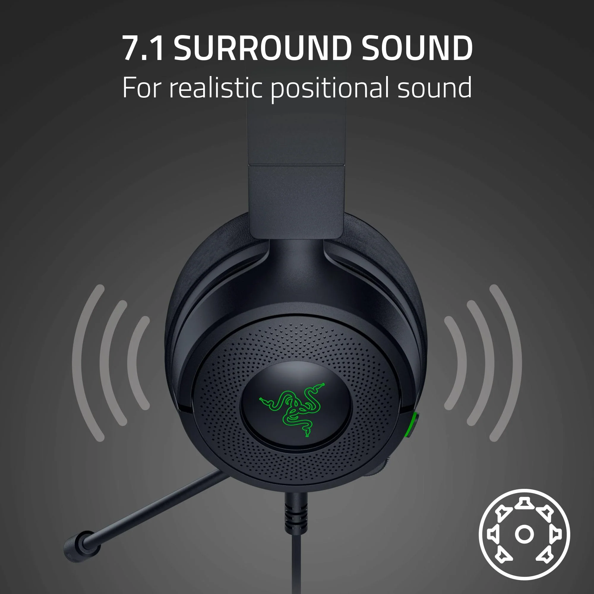 Razer Kraken Kitty V3 X Wired Gaming Headset: Kitty Ears - HyperClear Cardioid Mic - 40 mm Drivers - 7.1 Surround Sound - Comfy Ear Cushions - Cross-Platform via 3.5mm PC, PS5, Xbox, Switch 2 - Black - Image 5