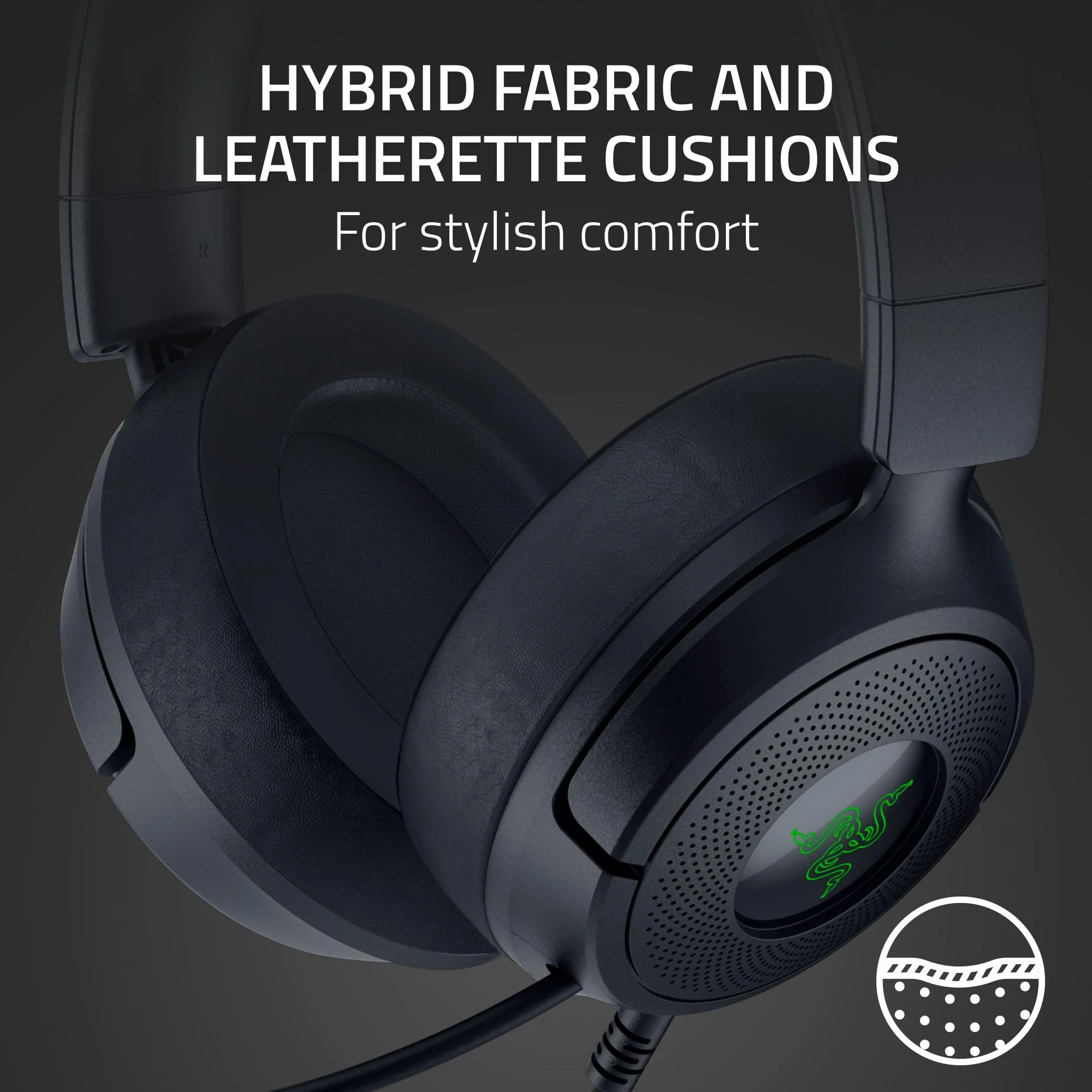 Razer Kraken Kitty V3 X Wired Gaming Headset: Kitty Ears - HyperClear Cardioid Mic - 40 mm Drivers - 7.1 Surround Sound - Comfy Ear Cushions - Cross-Platform via 3.5mm PC, PS5, Xbox, Switch 2 - Black - Image 7